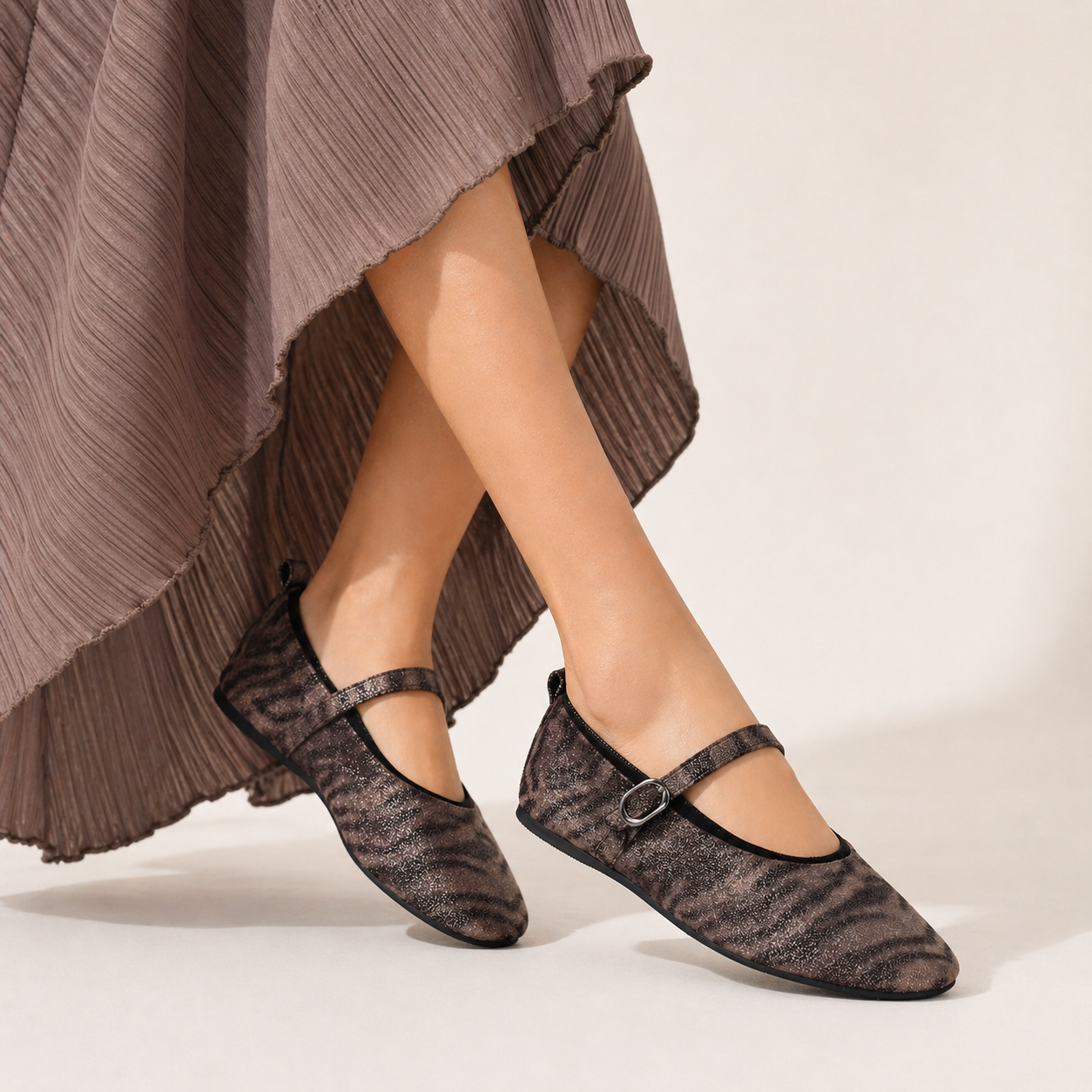 Monterose Leather Flat Mary Janes - The Heels India