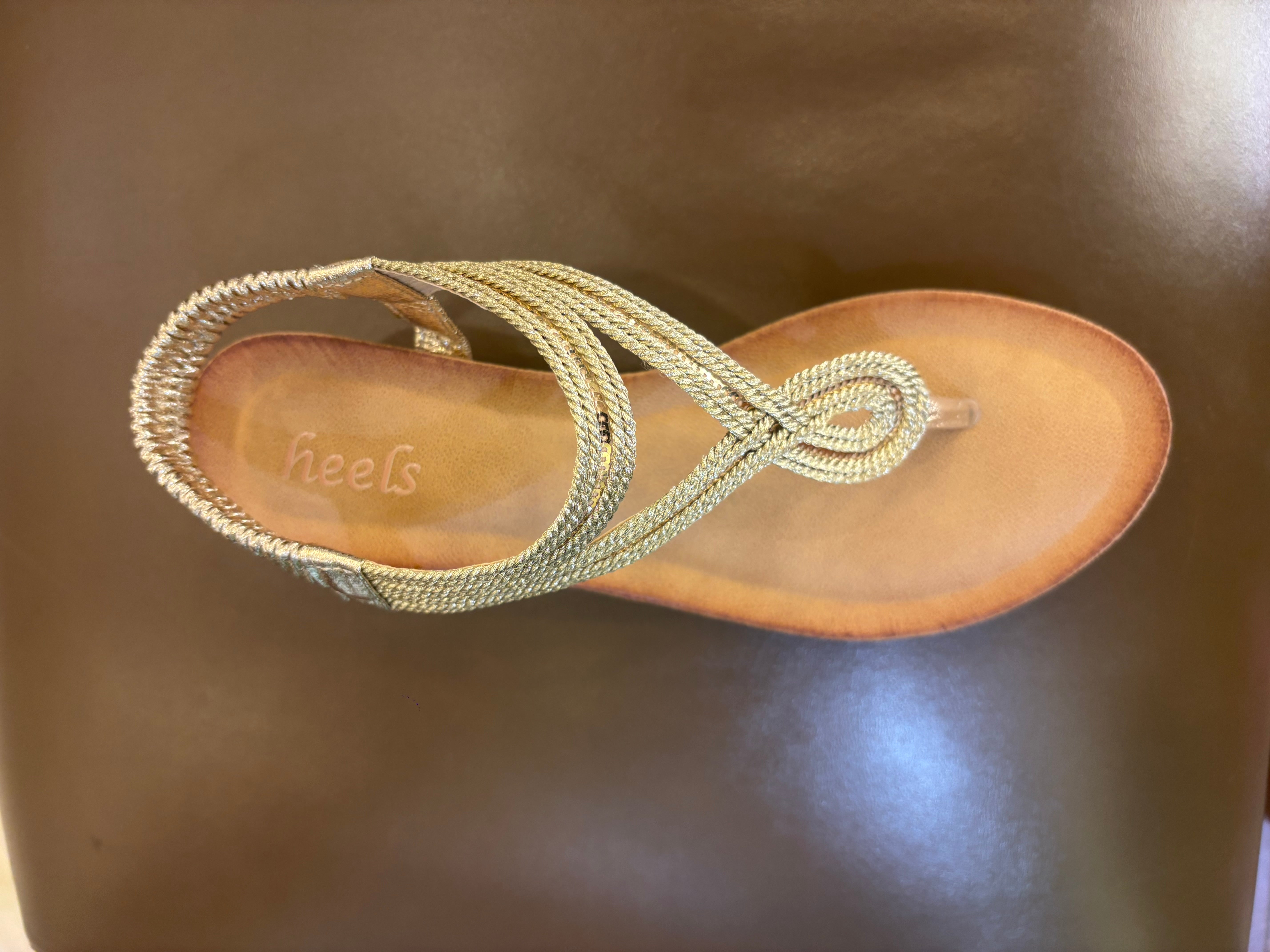 Cindy Wedge Back Elastic Crochet Sandals