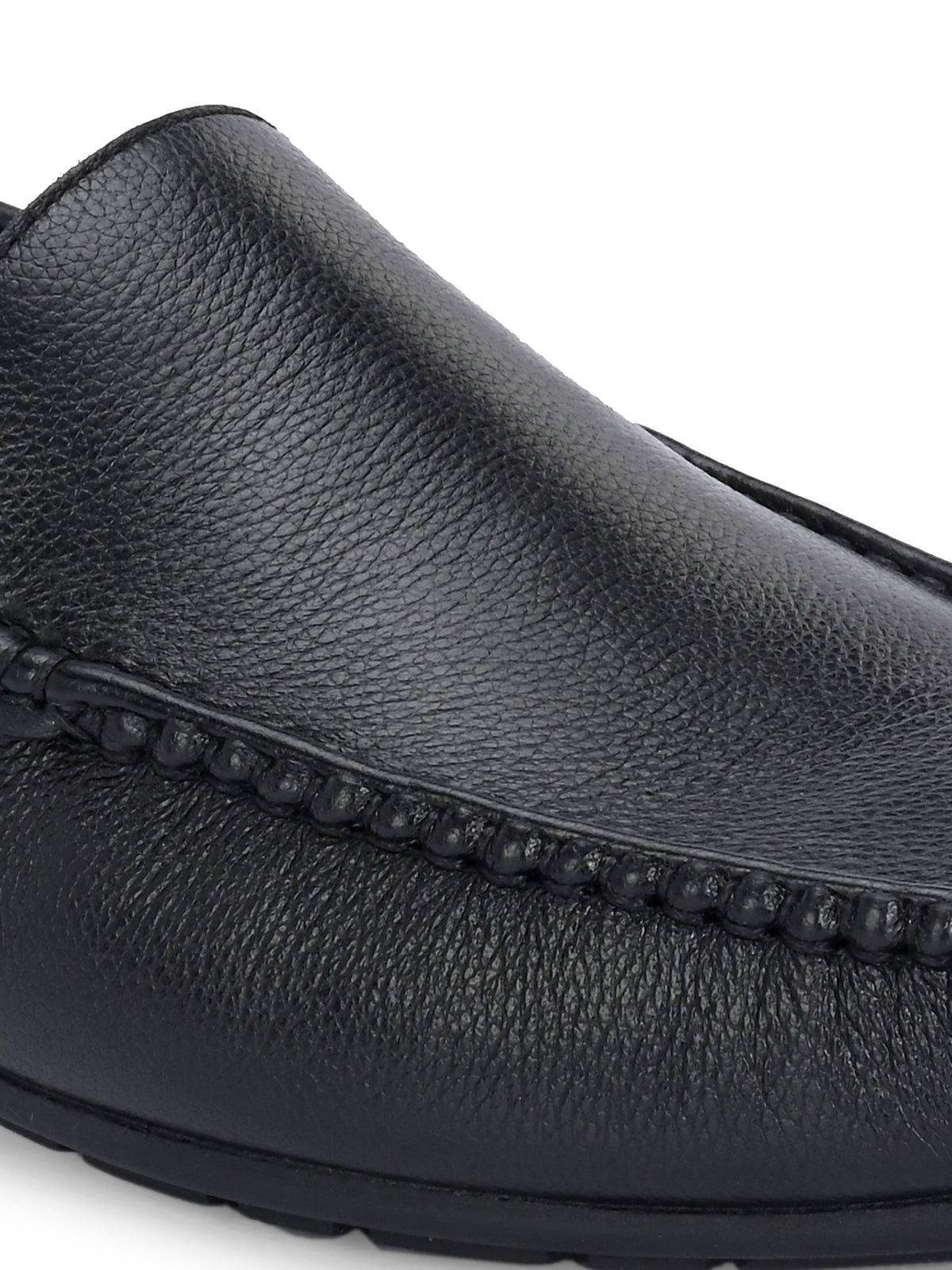 Cedar Plain Leather Cushioned Loafers - The Heels India