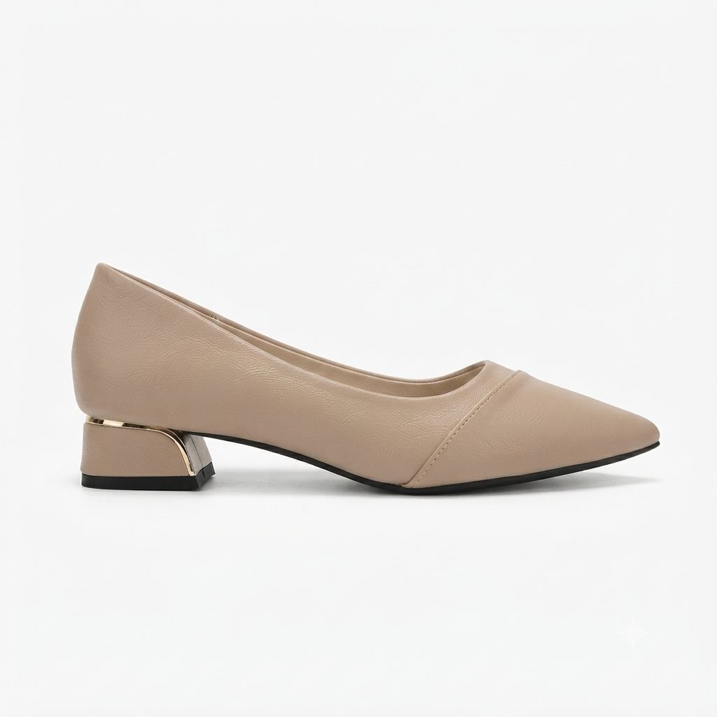 Hailey Swirl Pointed Mid Heel Ballerinas