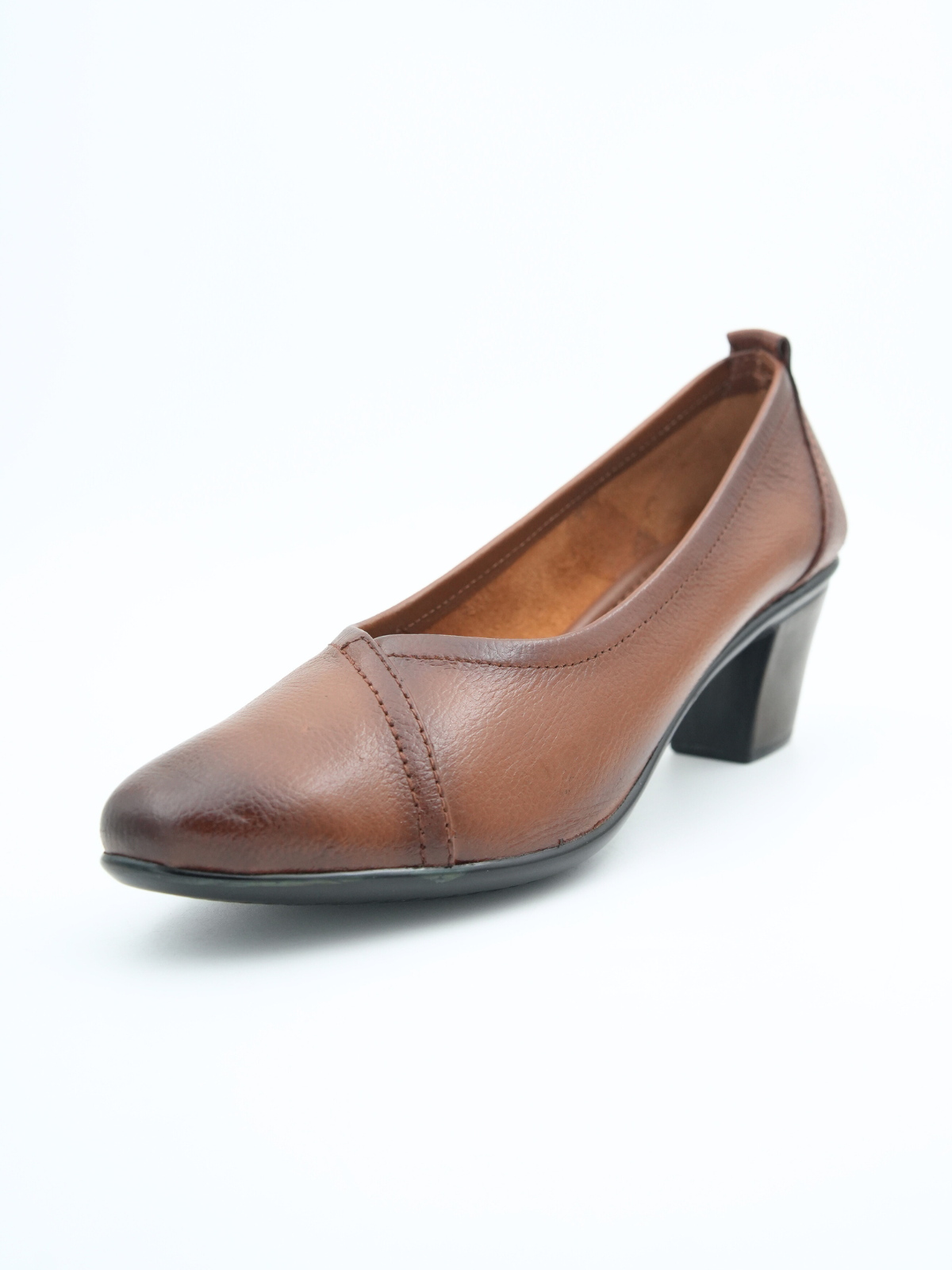 Olivia Leather Classic Block Heel Pumps