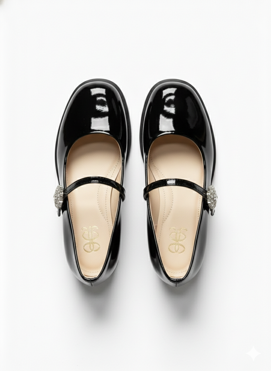 Madisson Premium Patent Mary Jane Block Heels - The Heels India