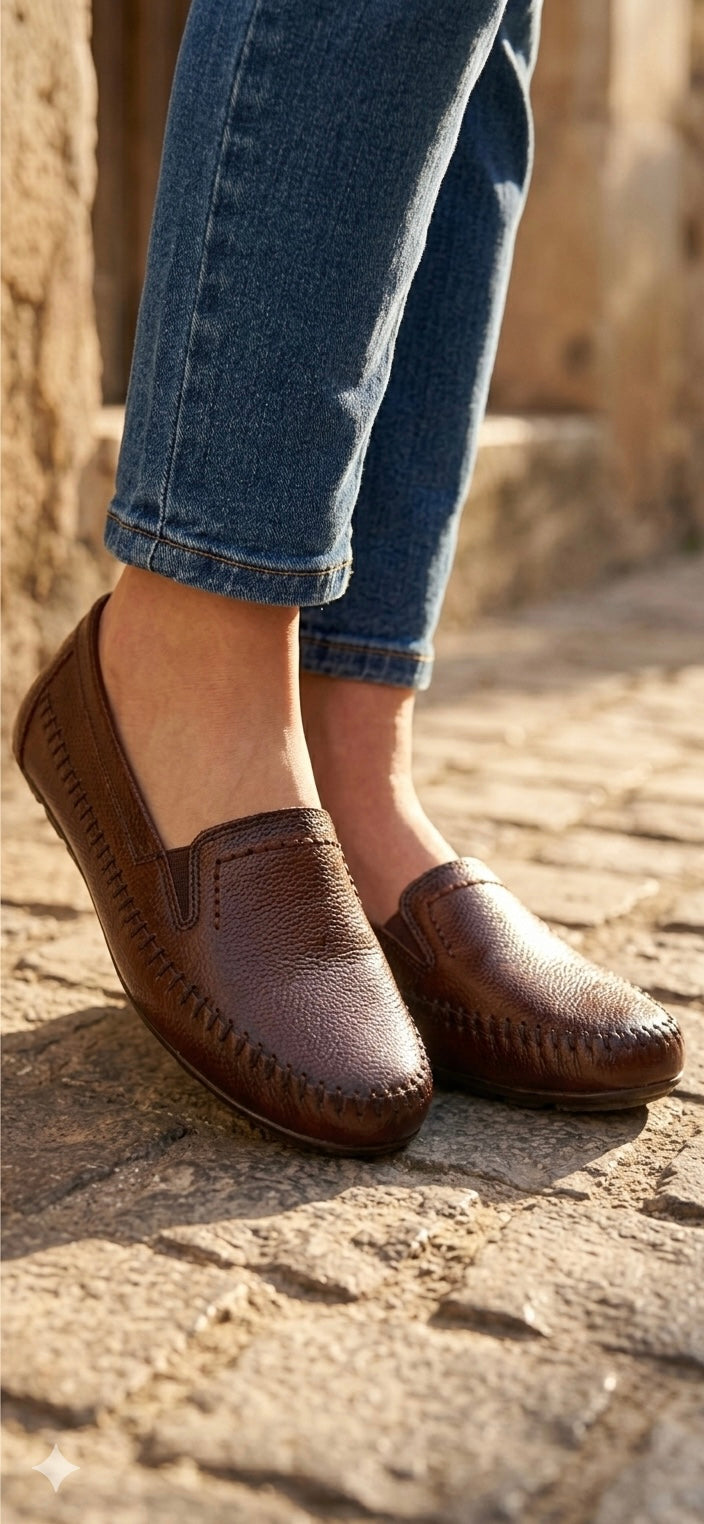 Lizzy Leather Classic Ballerinas - The Heels India