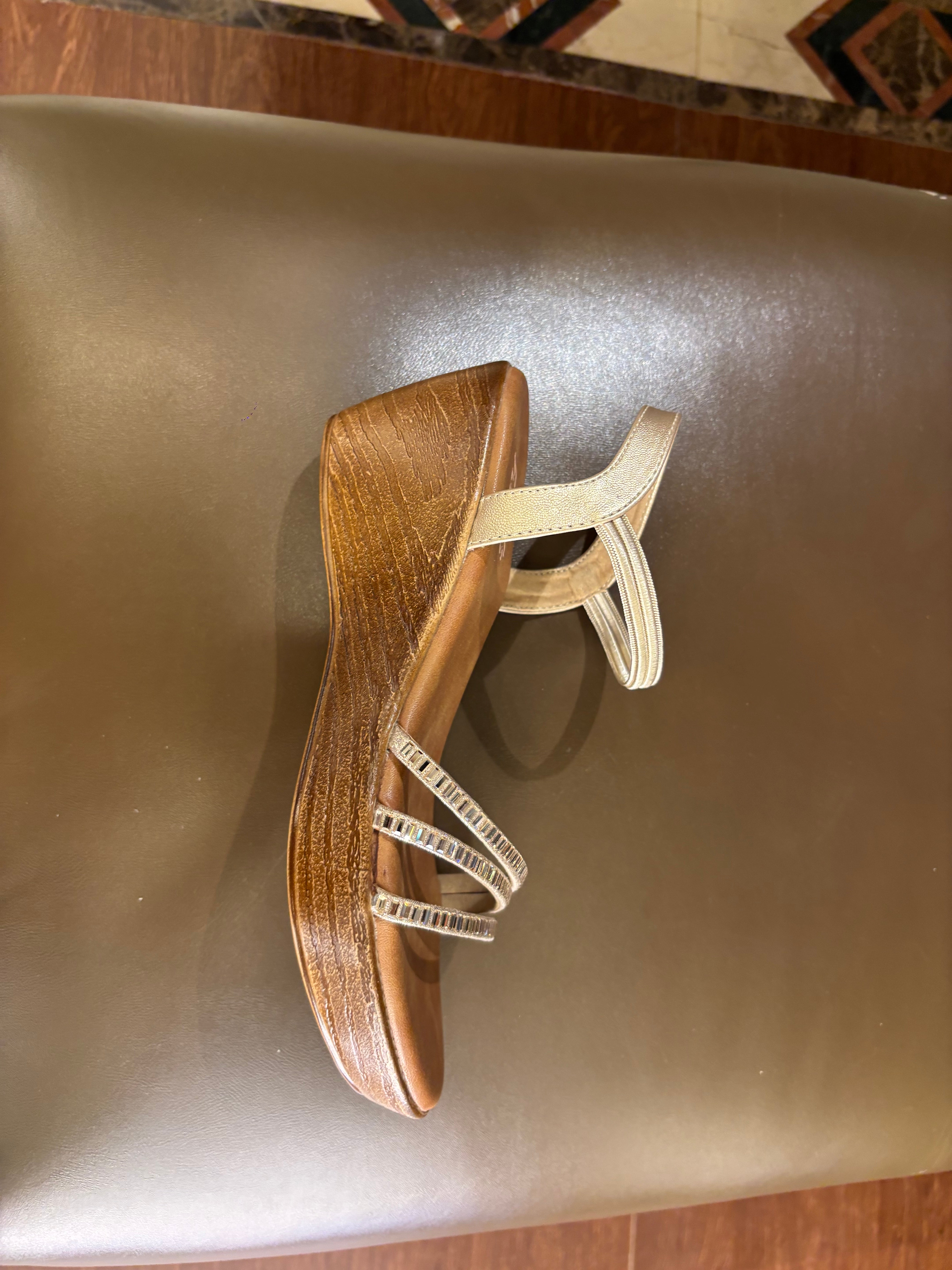 Fiza Bling Peep Toe Wedge Sandals