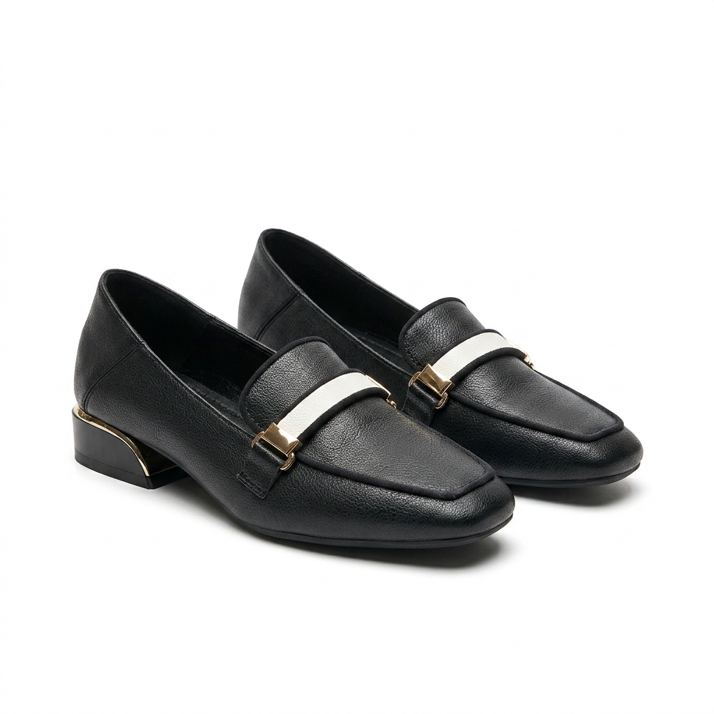 Melrose Premium Strap Block Heel Loafers