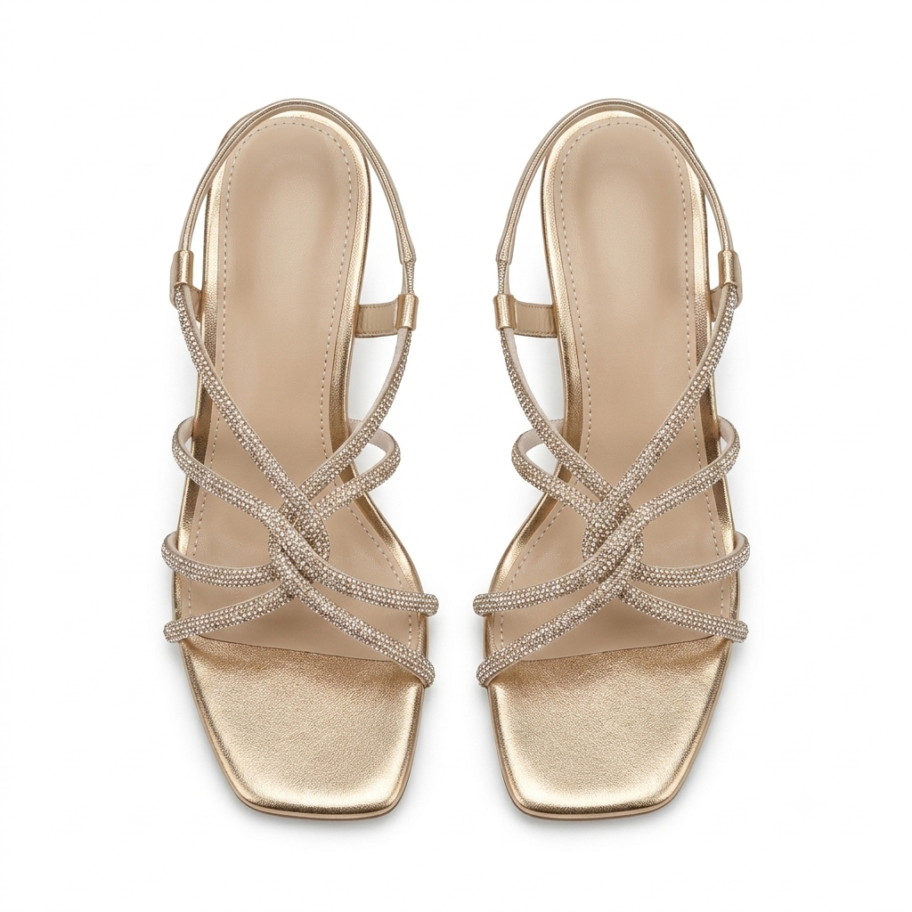Felicia Bling Strap Kitten Heel Sandals in Sultan - The Heels India