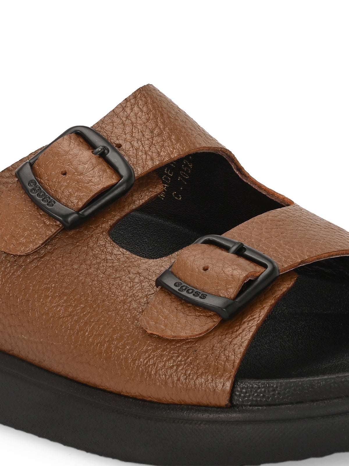 Kai Double Strap Leather Sliders - The Heels India