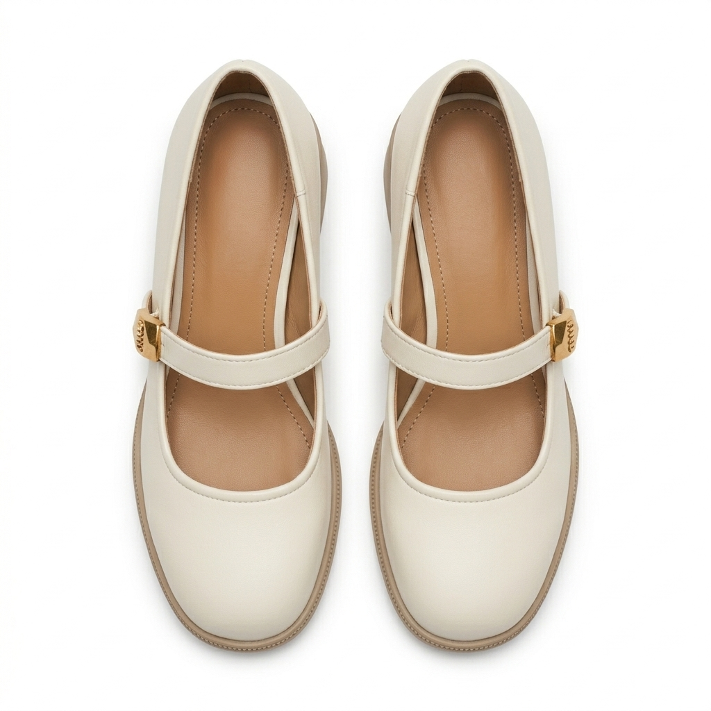 Menzy Premium Mary Jane Block Heel Loafers