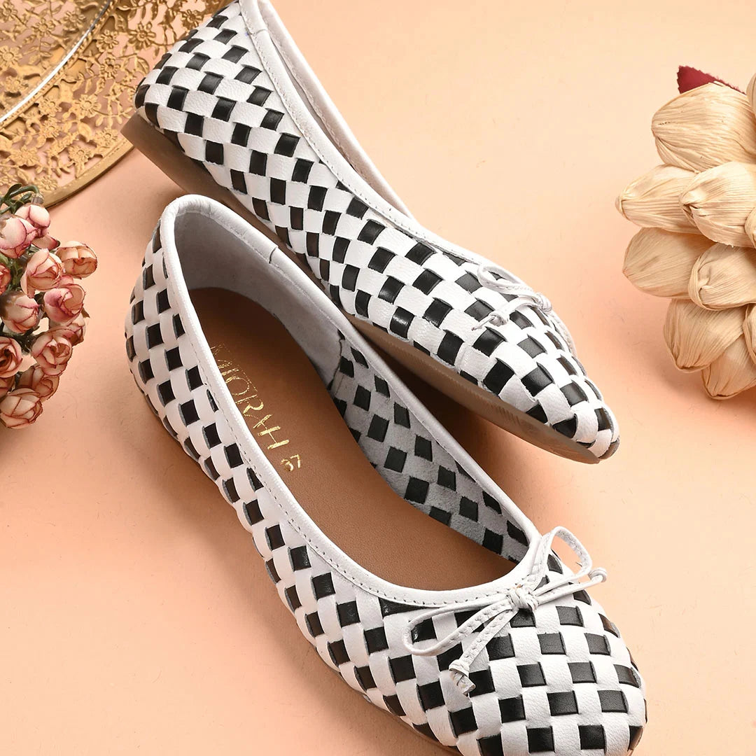 CELINE Premium Leather Weaving Ballerinas