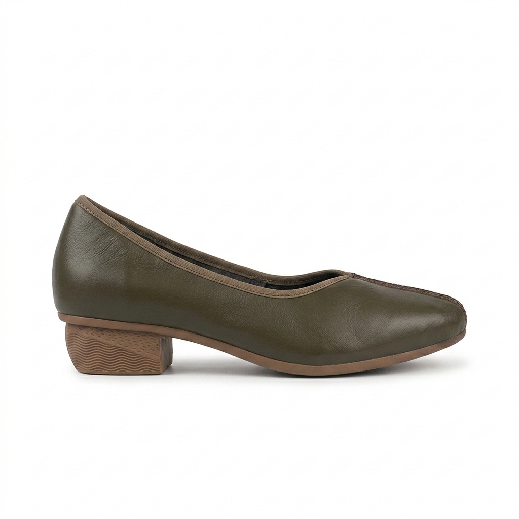 Melly Premium Leather Block Heel Pumps