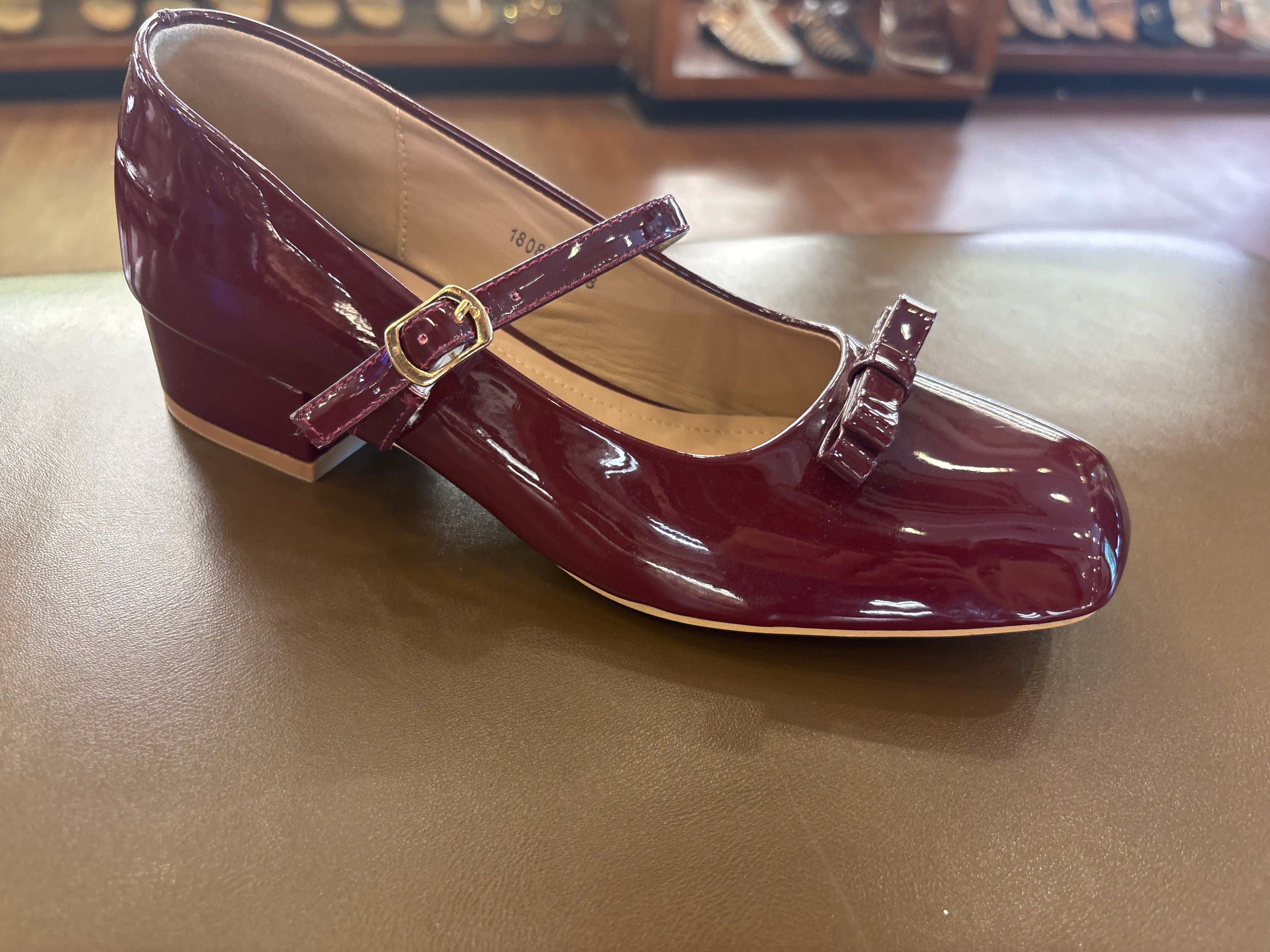 Marlyn Patent Mid Heel Mary Jane Strap Shoe
