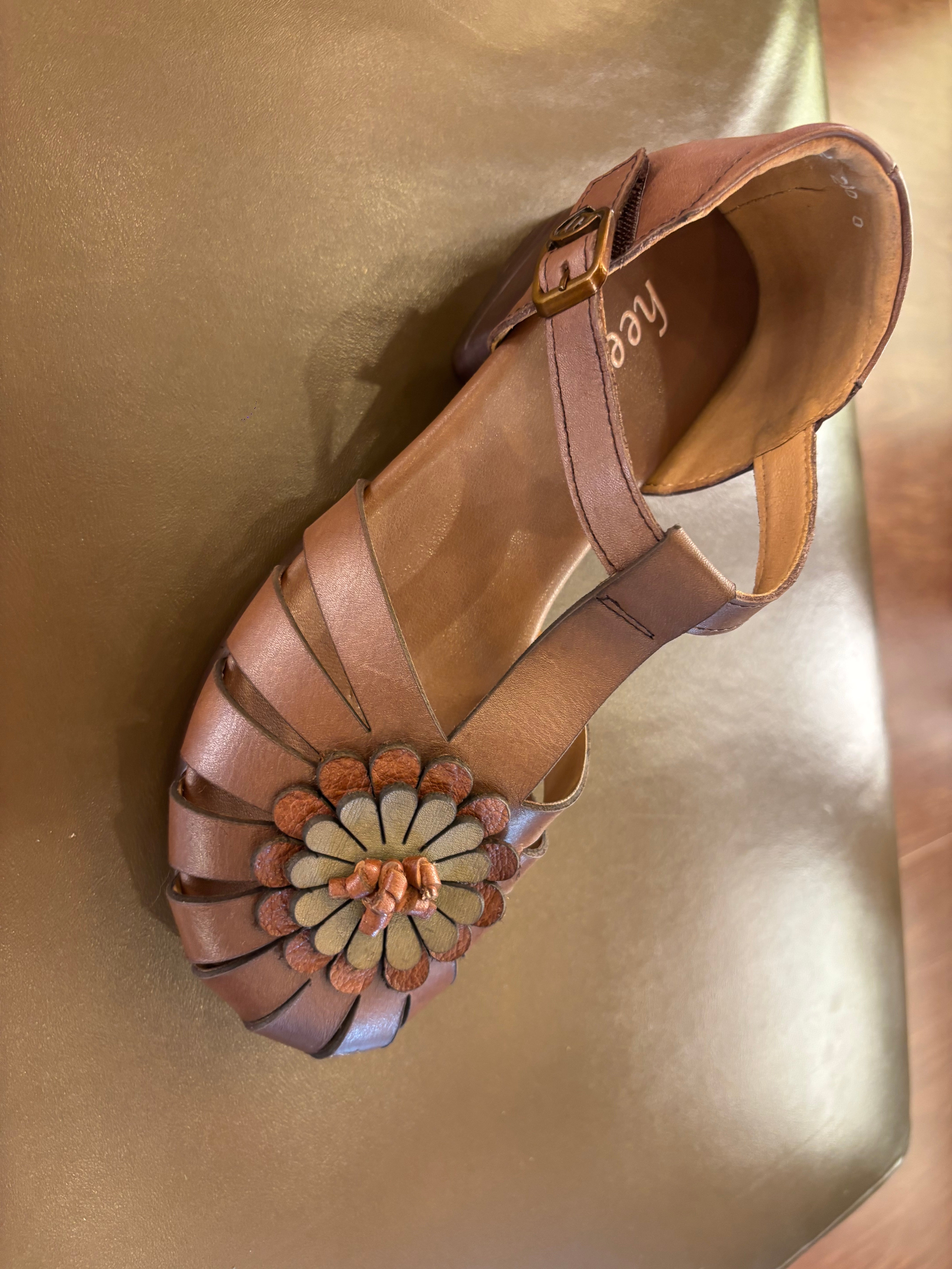 Kim Premium Leather Ankle Strap Block Heel Sandals