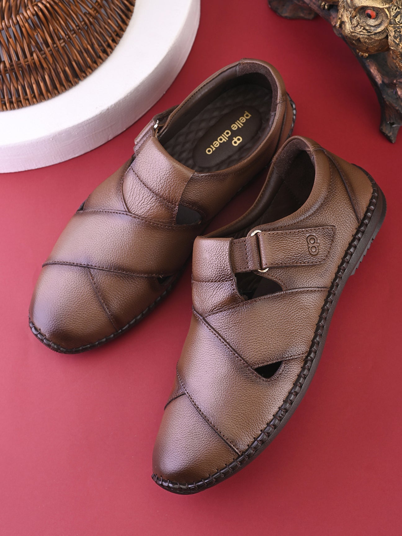 Monarch Brown Leather Sandals - The Heels India