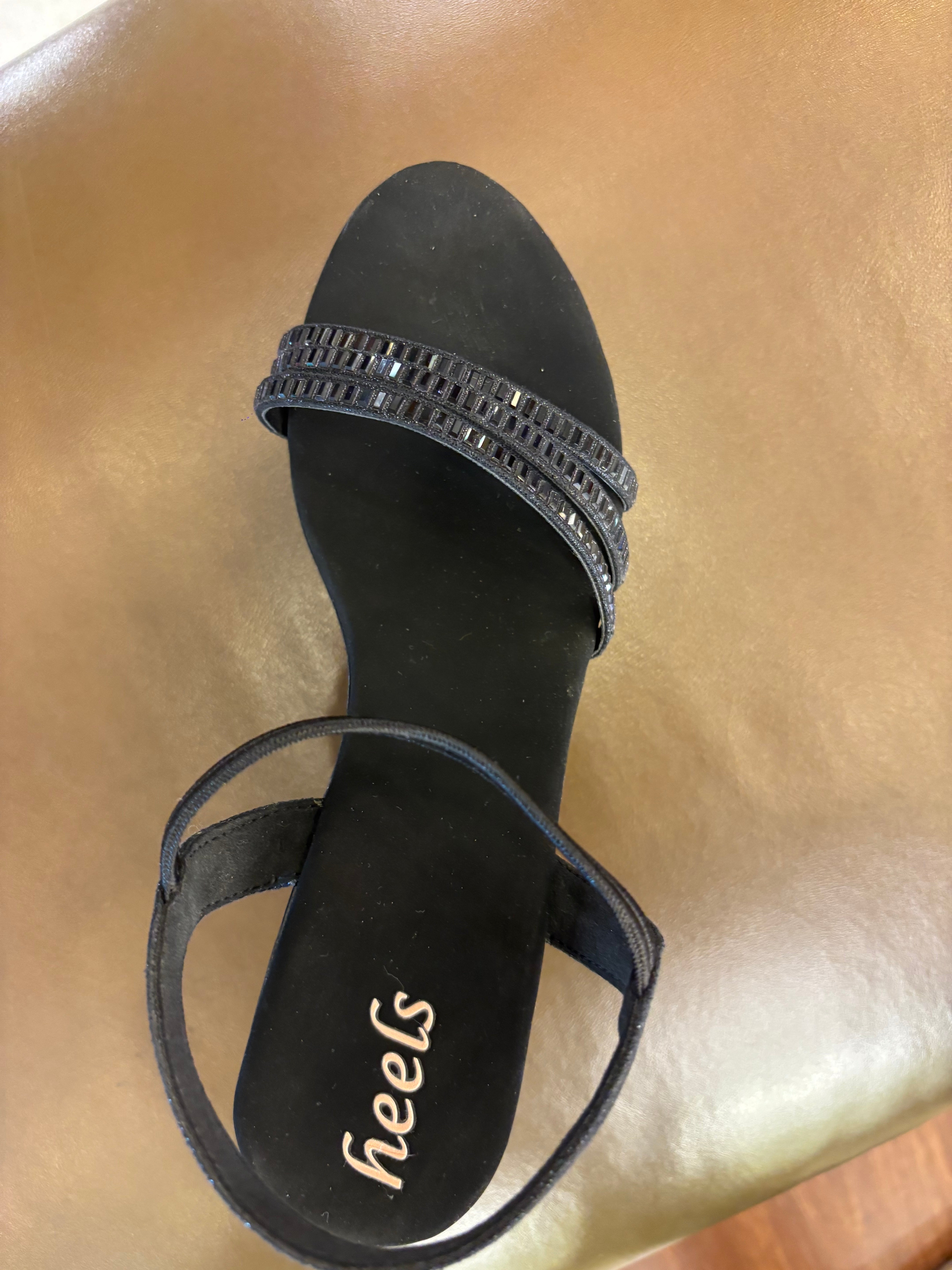 Noor Bling Back Elastic Wedge Platform Heels