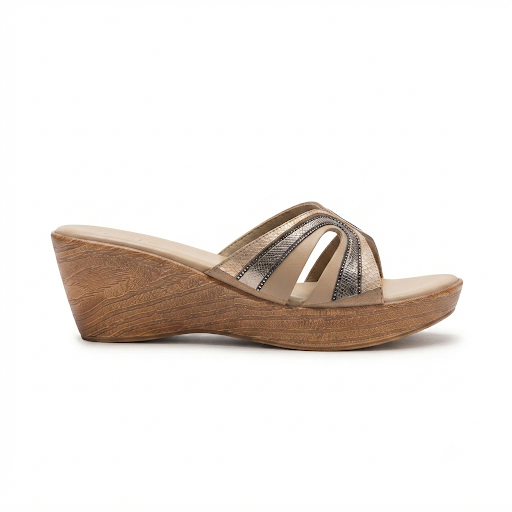 Reina Bling Peep Toe Wedge Heels