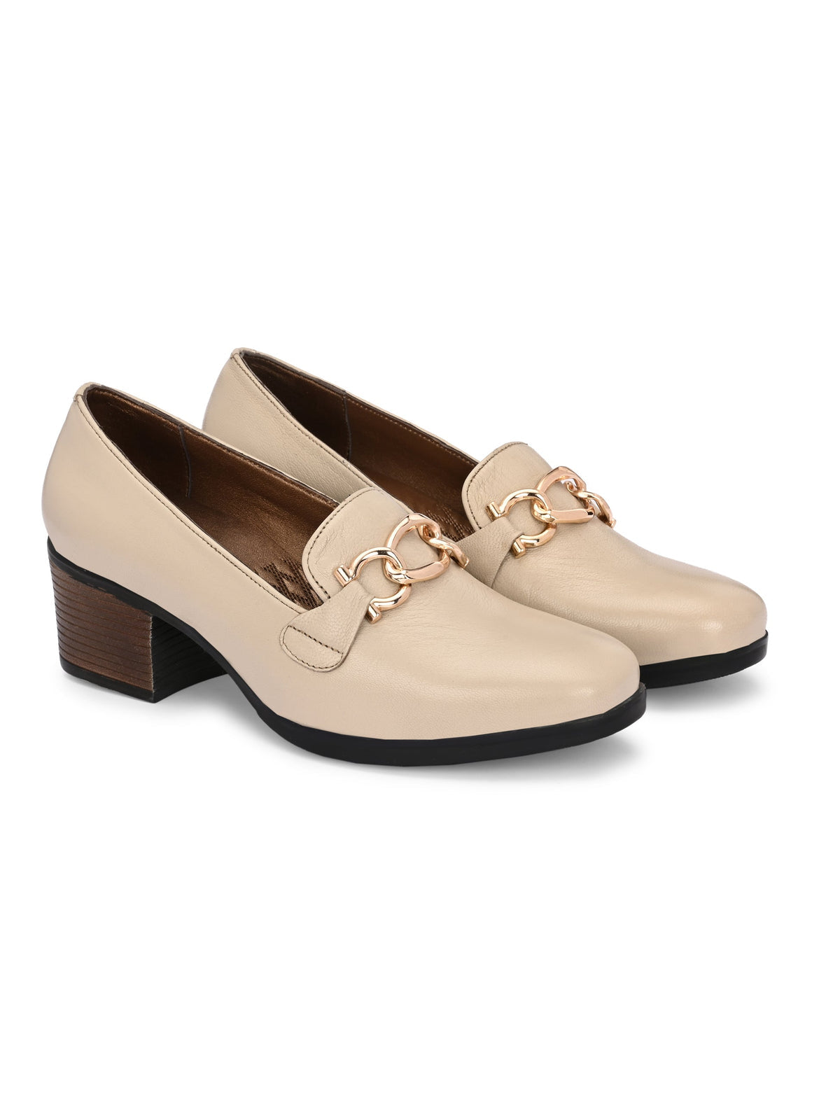 Crete Block Heel Leather Ballerinas