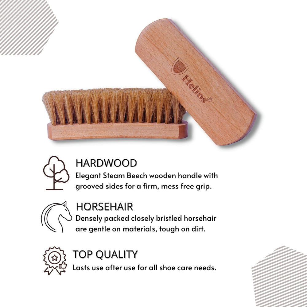 Helios 6.5 Inch 100% Horse Hair Shoe Brush - Big - The Heels India