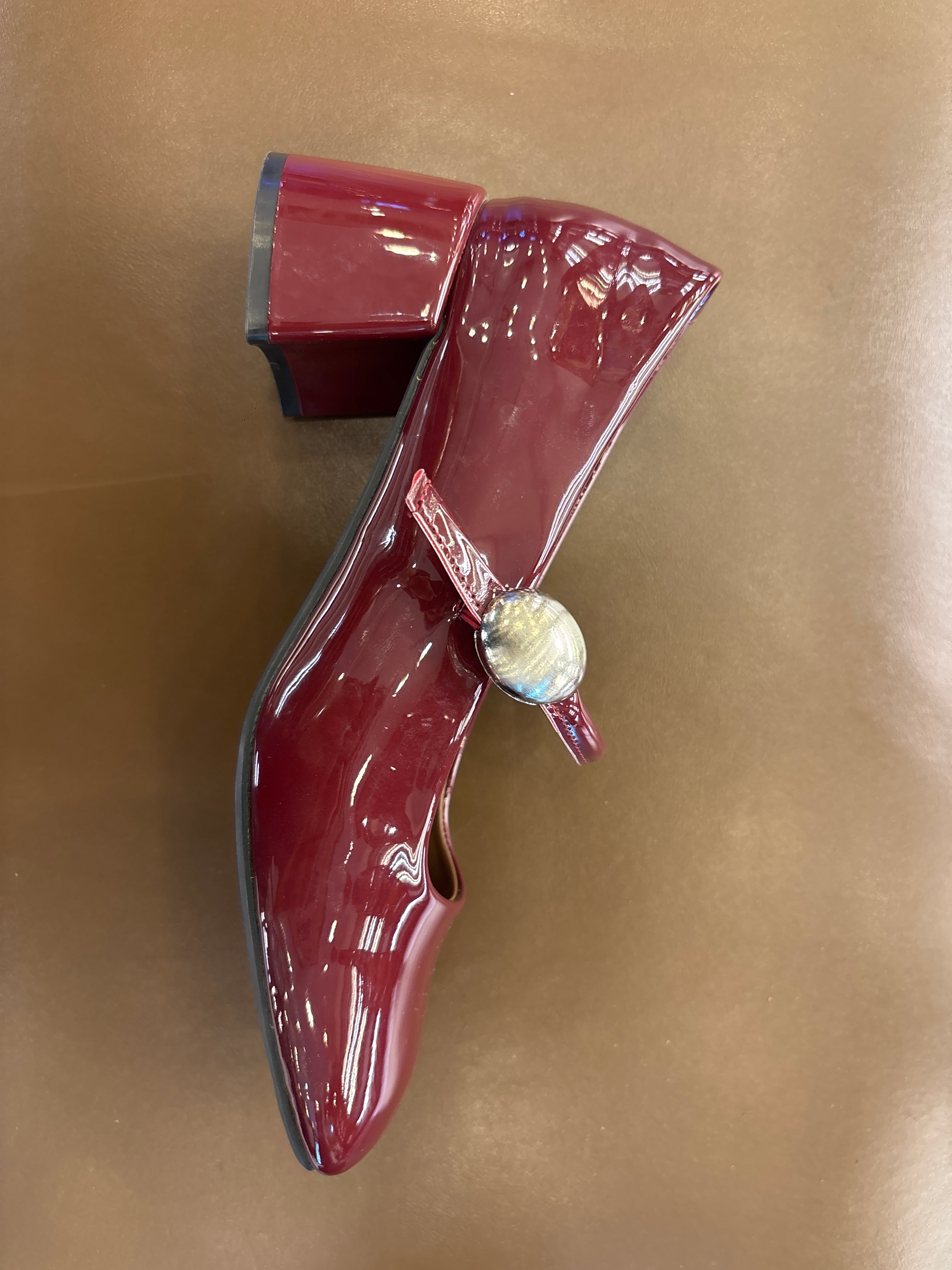 Emma Premium Patent Leather Mary Jane Block Heels