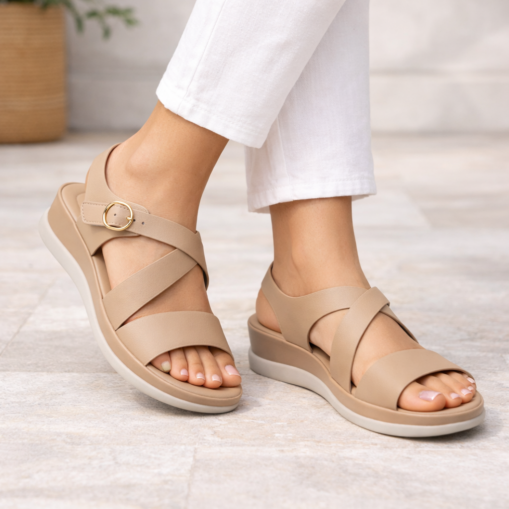 Valencia Cushioned Premium Ankle Strap Sandals - The Heels India