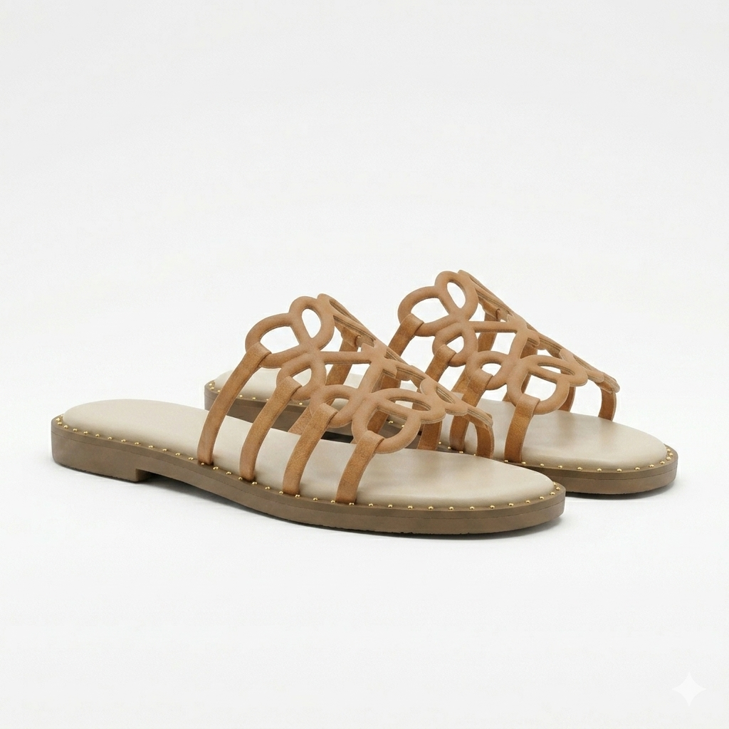 Portia Laser Cut Cushioned Summer Sliders