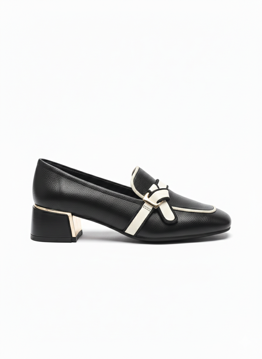 Belinda Premium Knotted Block Heel Loafers - The Heels India