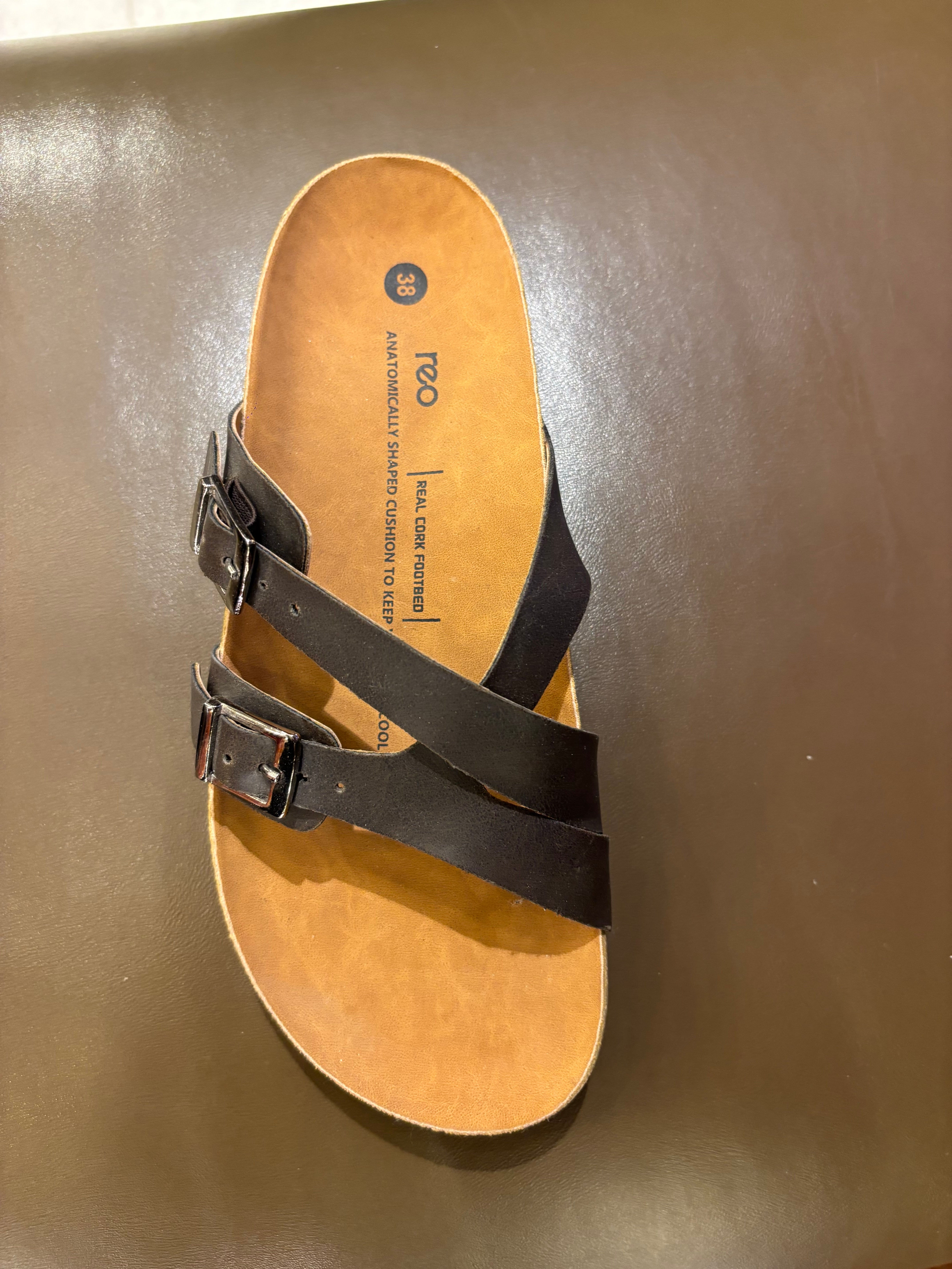 Cherie Buckle Strap Cork Summer Sliders