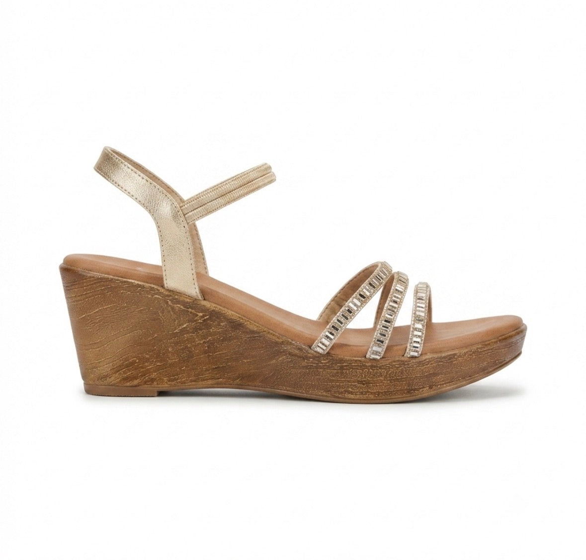 Fiza Bling Peep Toe Wedge Sandals