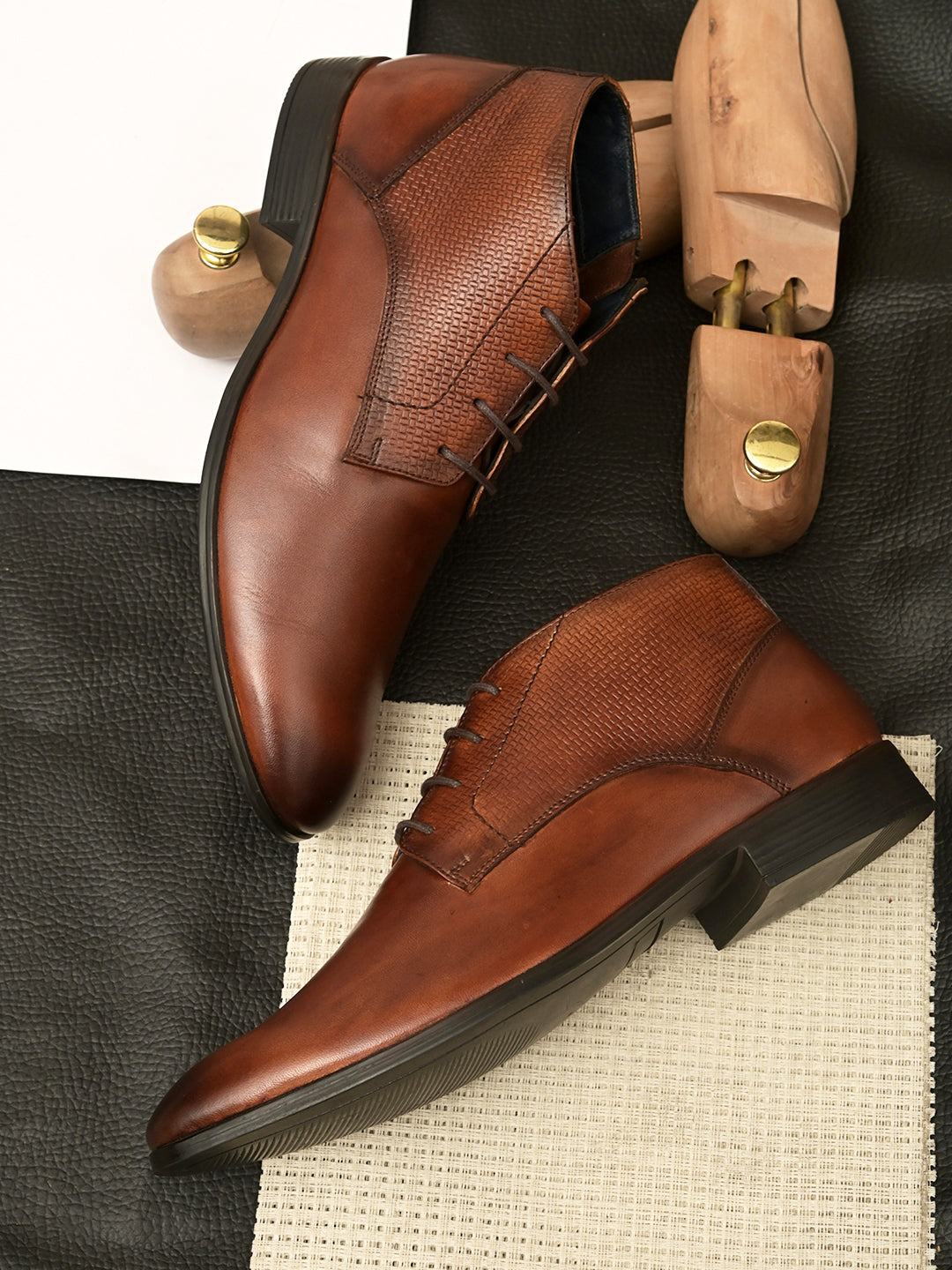 Fernandez Leather Side Zip Formal Chukka Boots