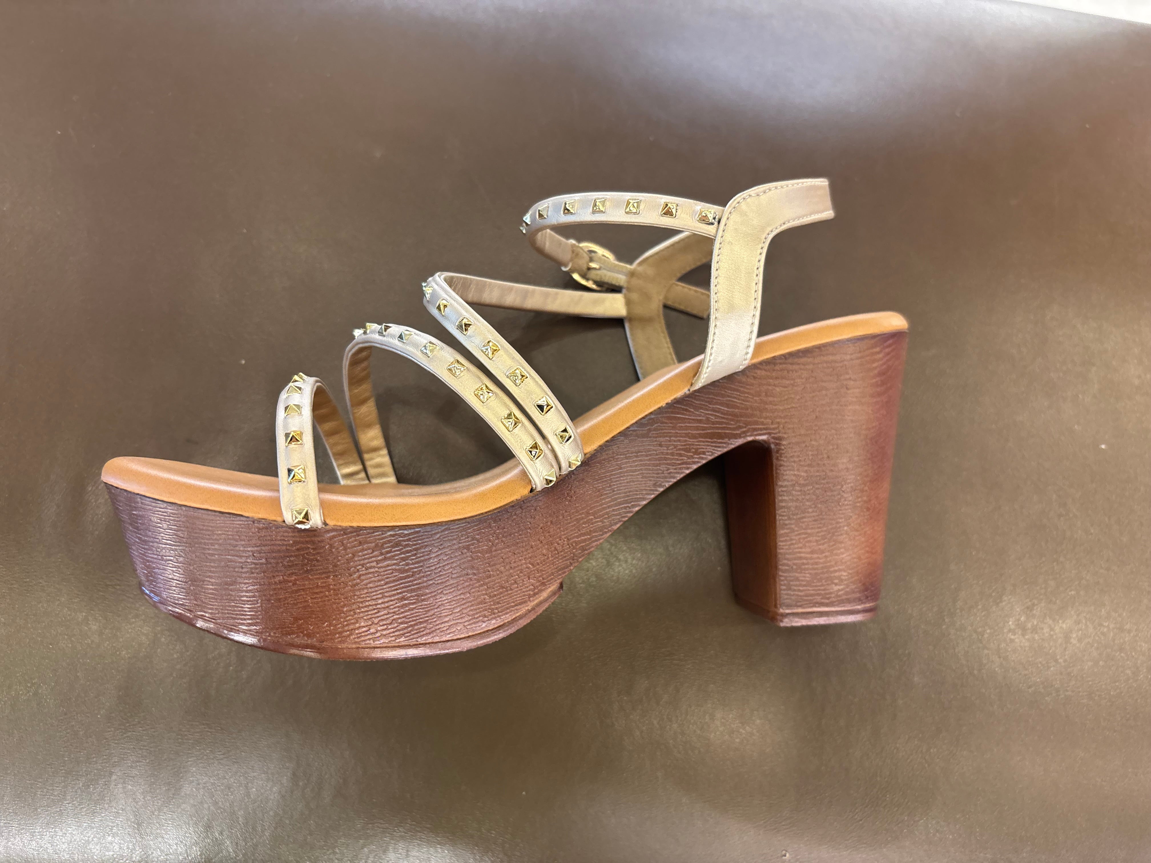 Brigette Studded Summer Platform Block Heel Sandals