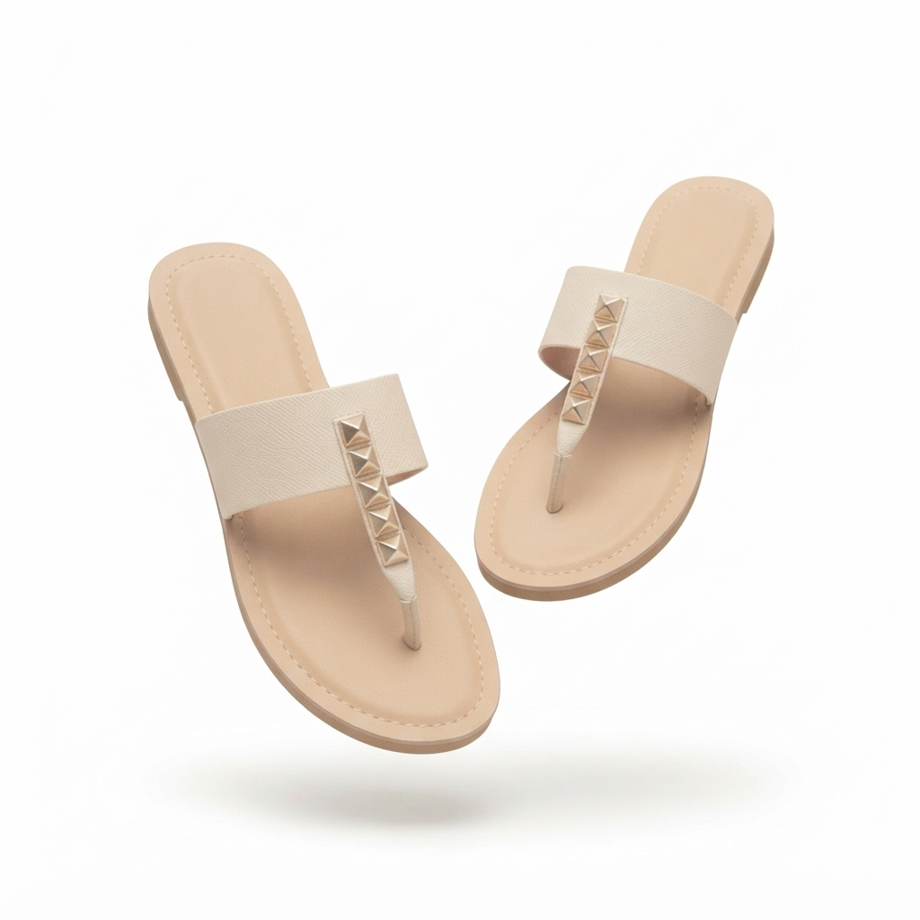 Adele Cushioned V Strap Slippers