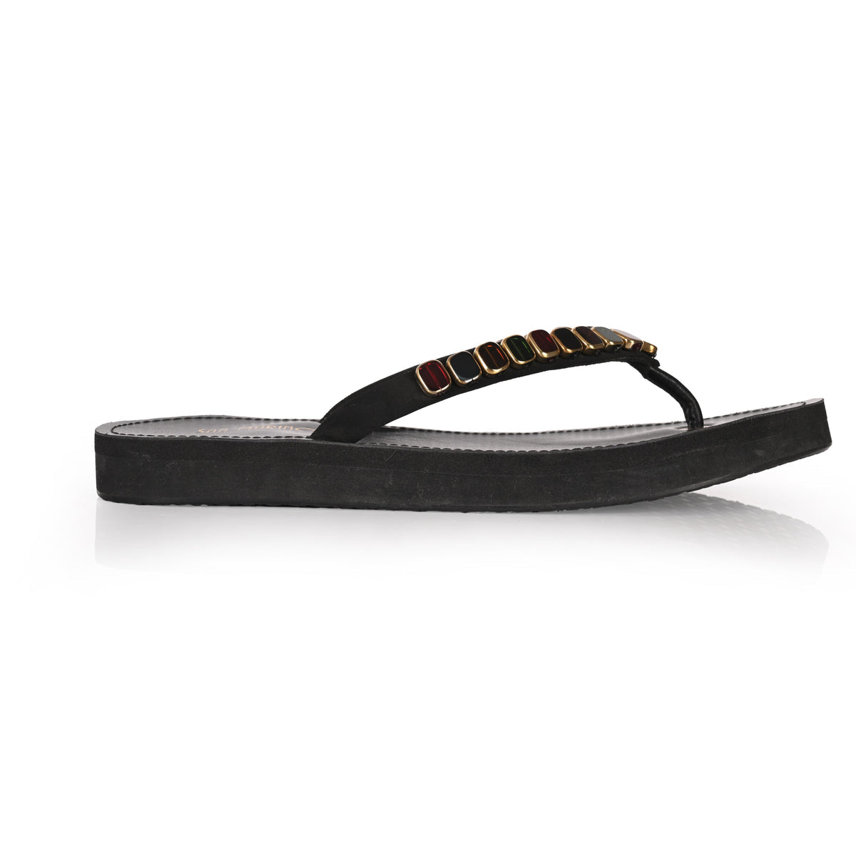 Novelli Cushioned Beads V Strap Slippers