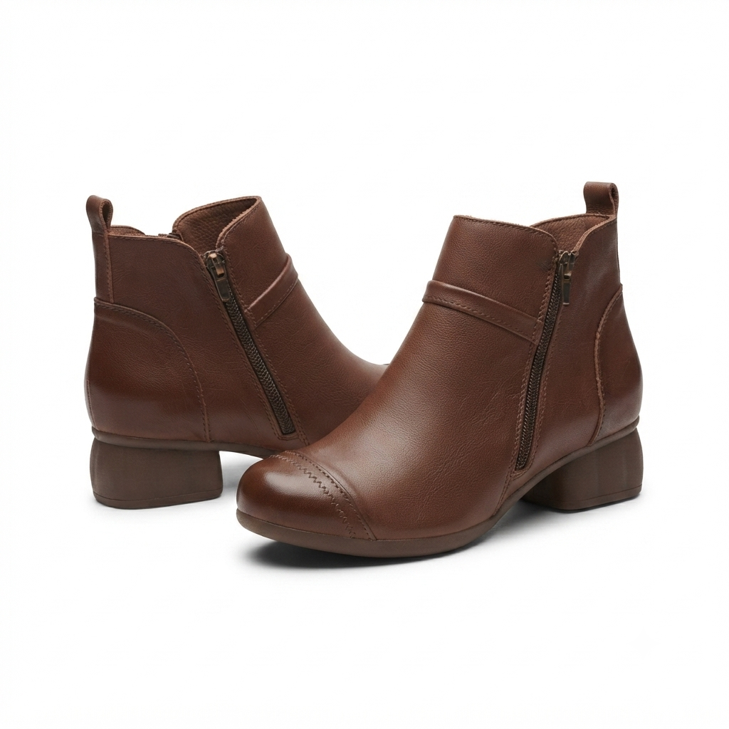 Hyde Leather Comfort Ankle Zip Boots