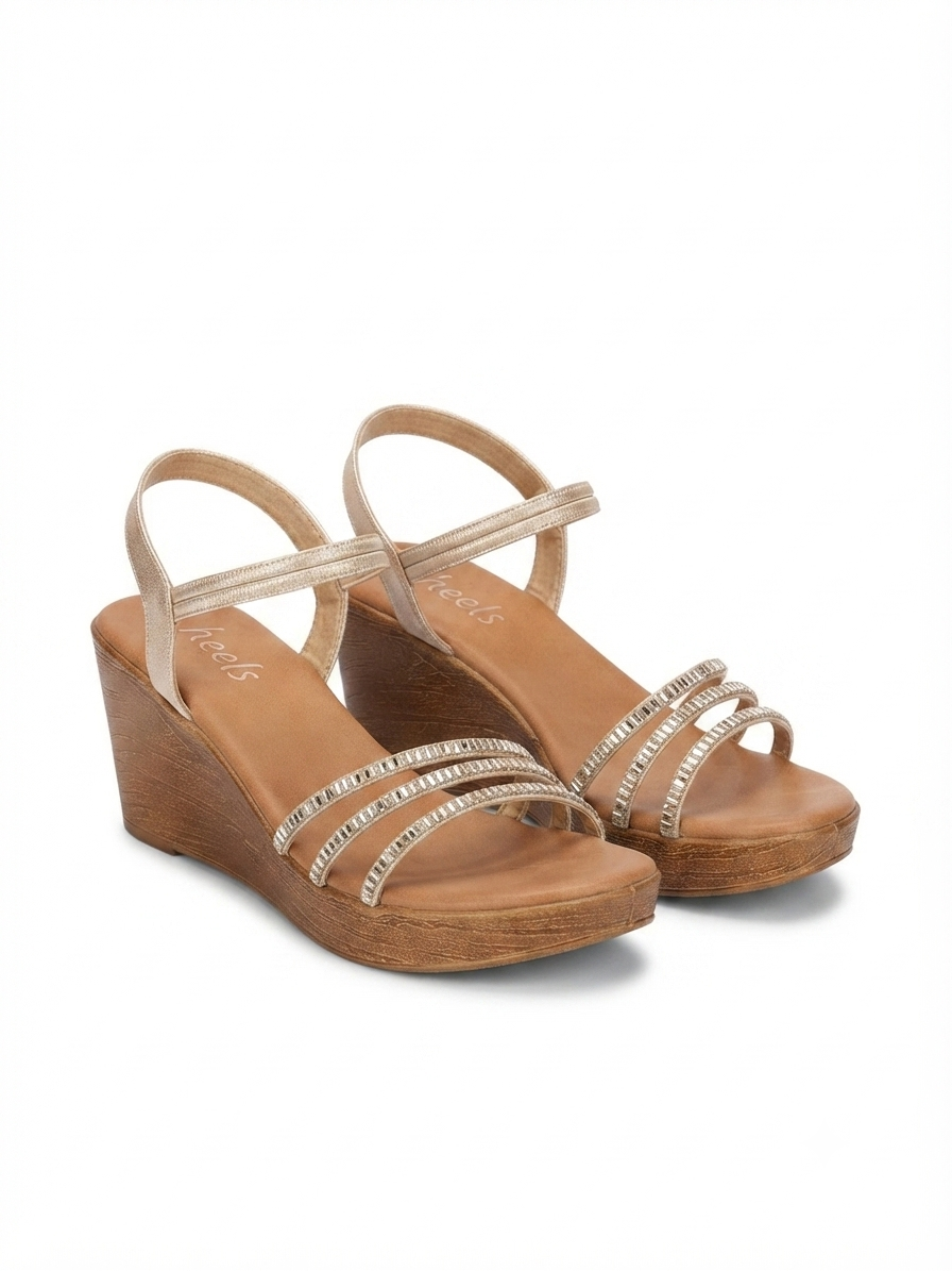 Fiza Bling Peep Toe Wedge Sandals