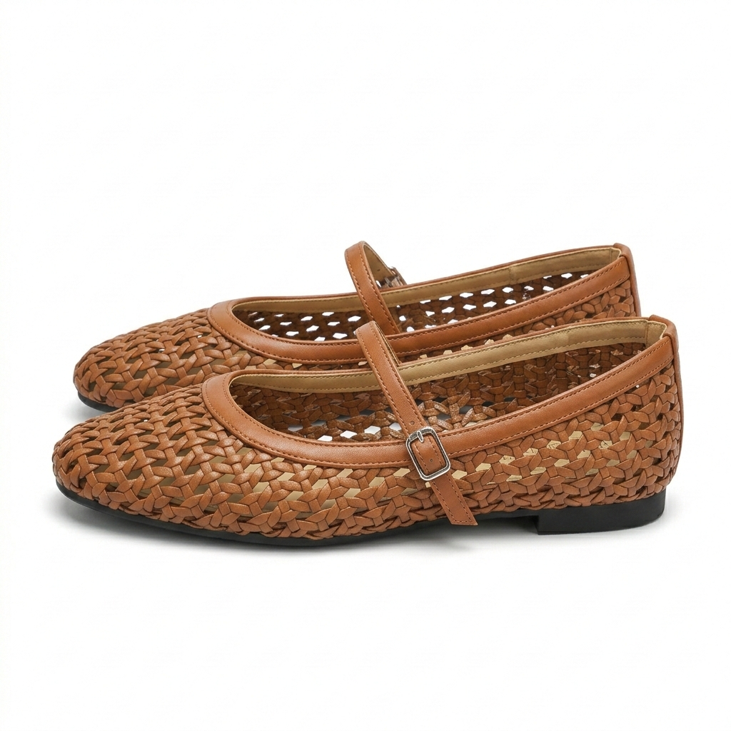 Meraki Premium Mesh Flat Mary Jane Ballerinas - The Heels India