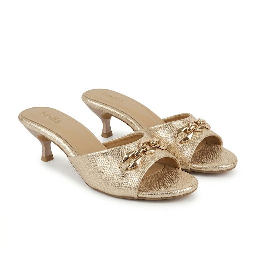 Kim Premium Peep Toe Slip On Kitten Heels