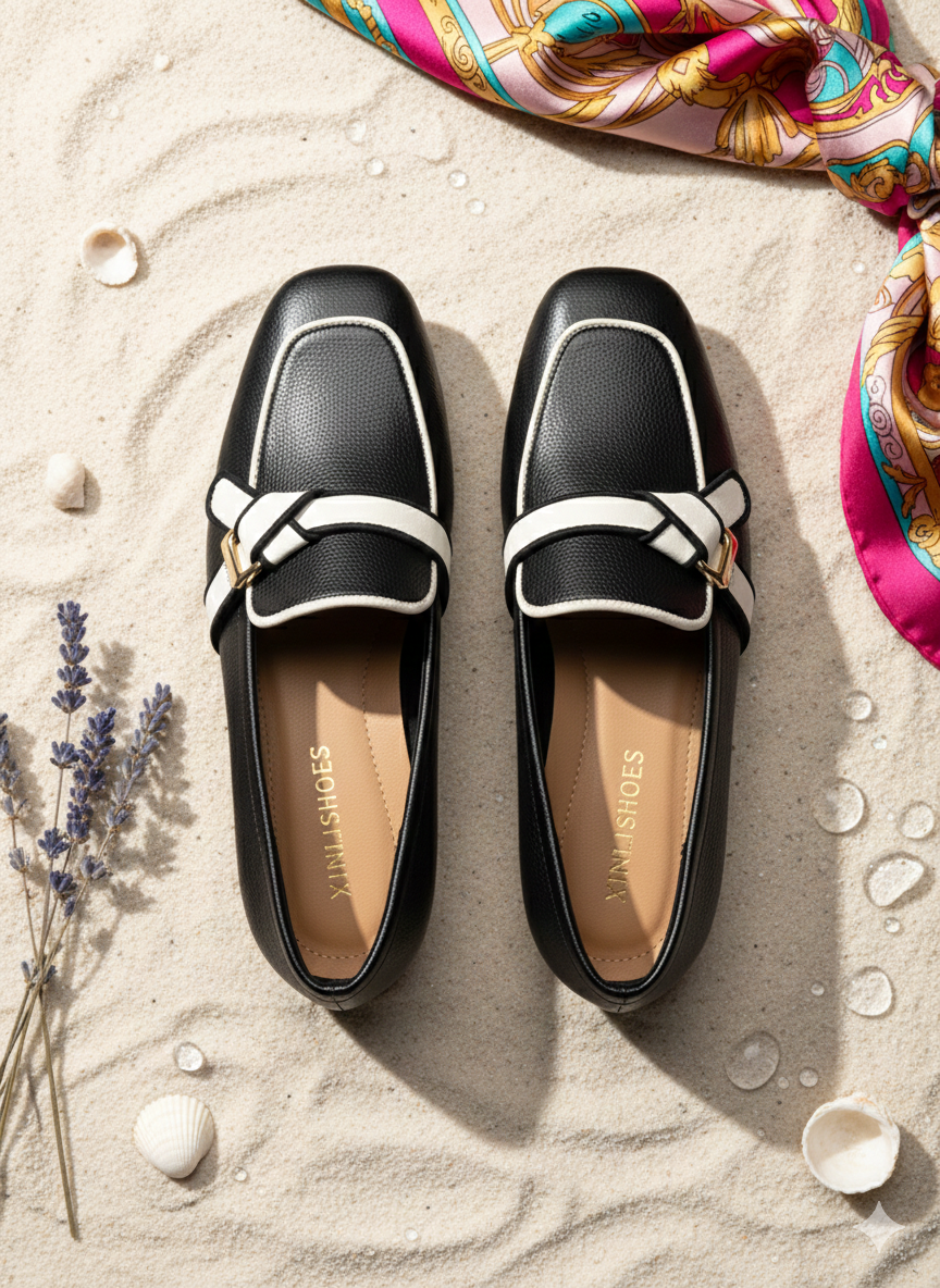 Belinda Premium Knotted Block Heel Loafers - The Heels India