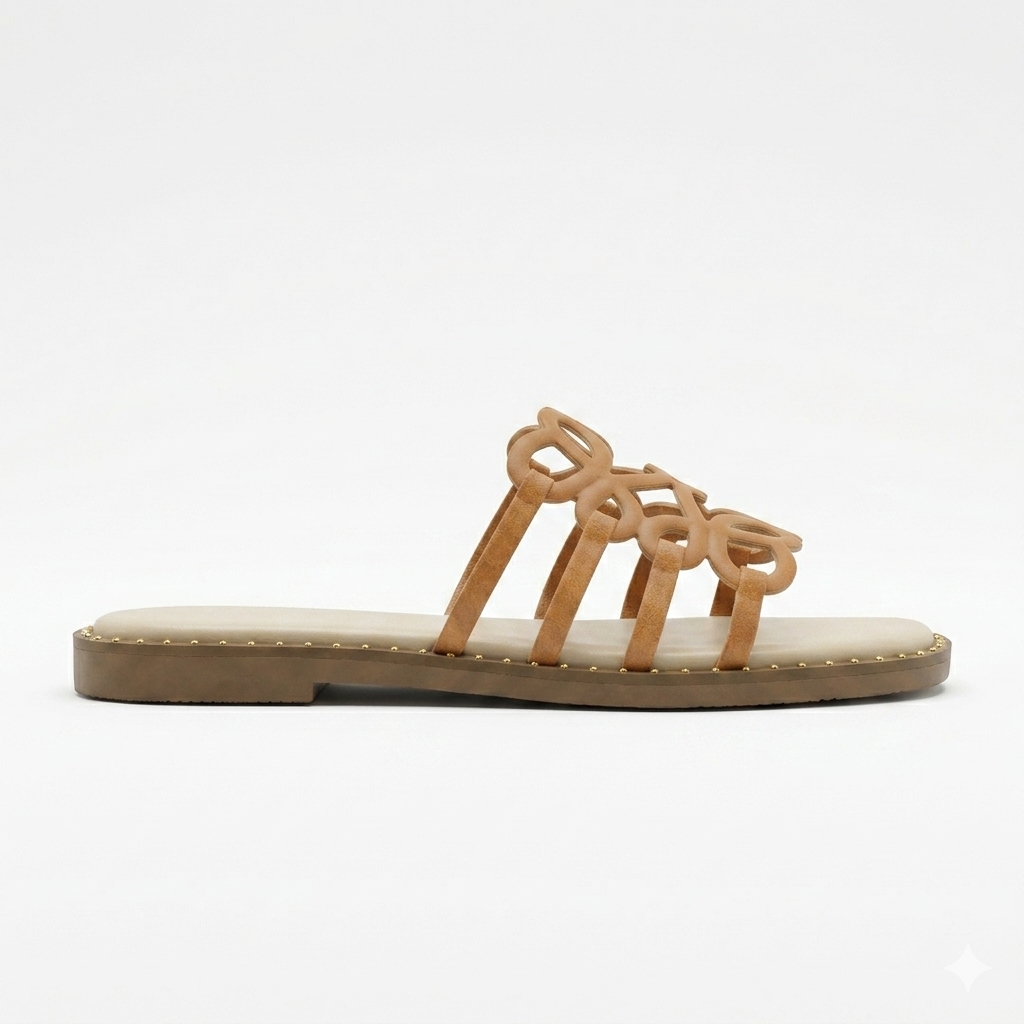 Portia Laser Cut Cushioned Summer Sliders