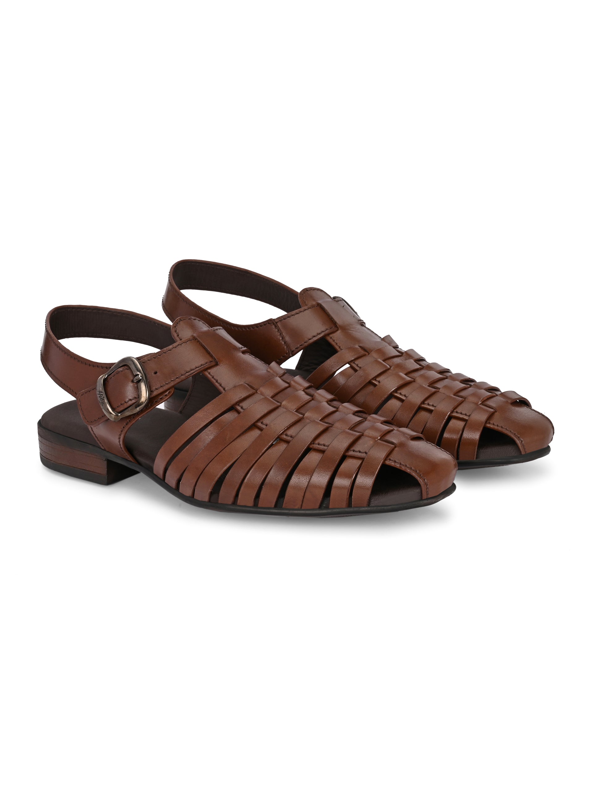Ajrakh Strappy Leather Roman Sandals