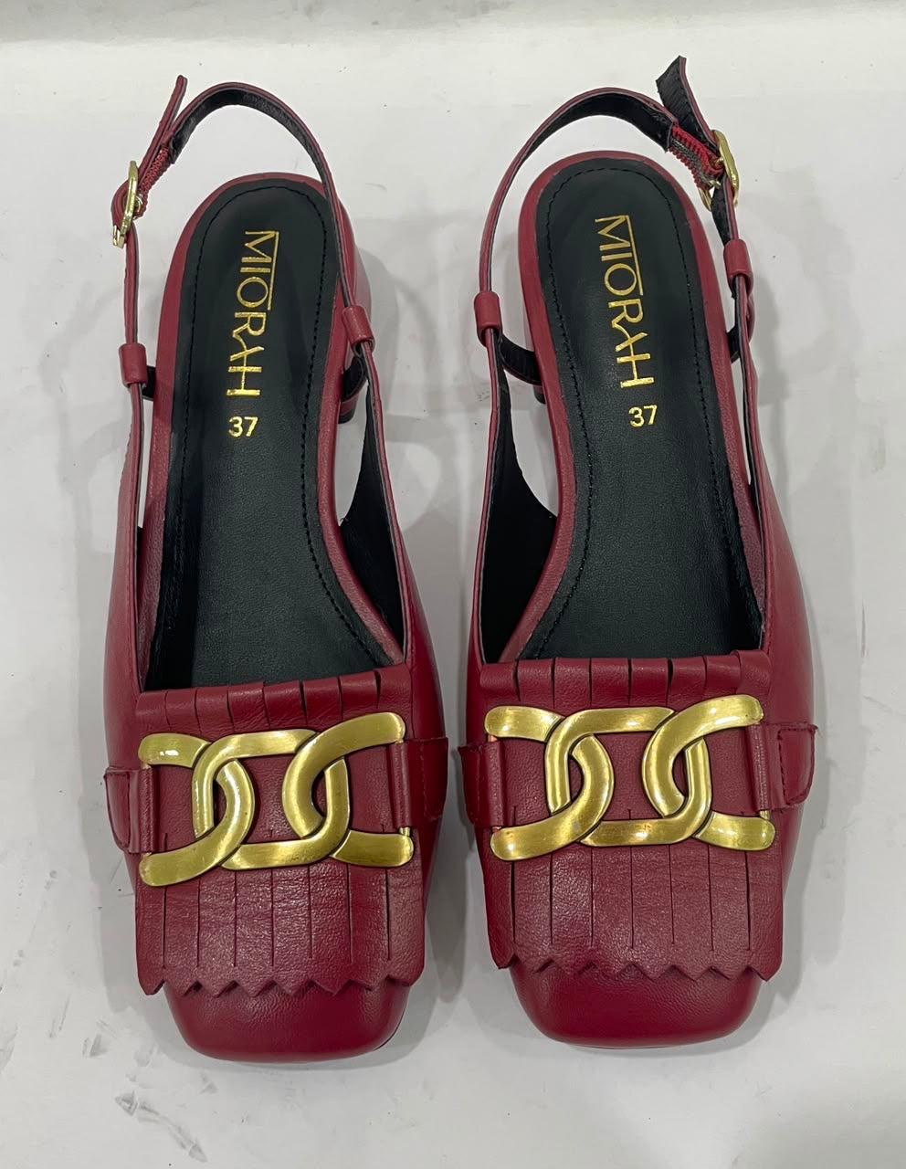 ASTRA Premium Leather Slingback Block Heel Ballerinas - The Heels India