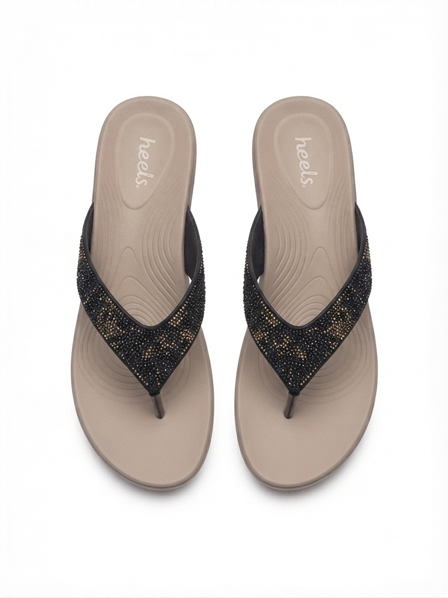 Esther Cushioned Bling V Slippers