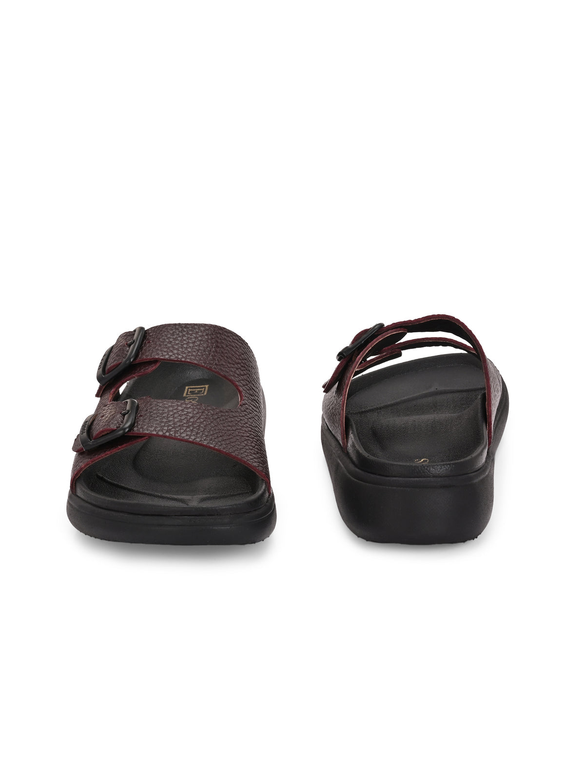 Kai Double Strap Leather Sliders