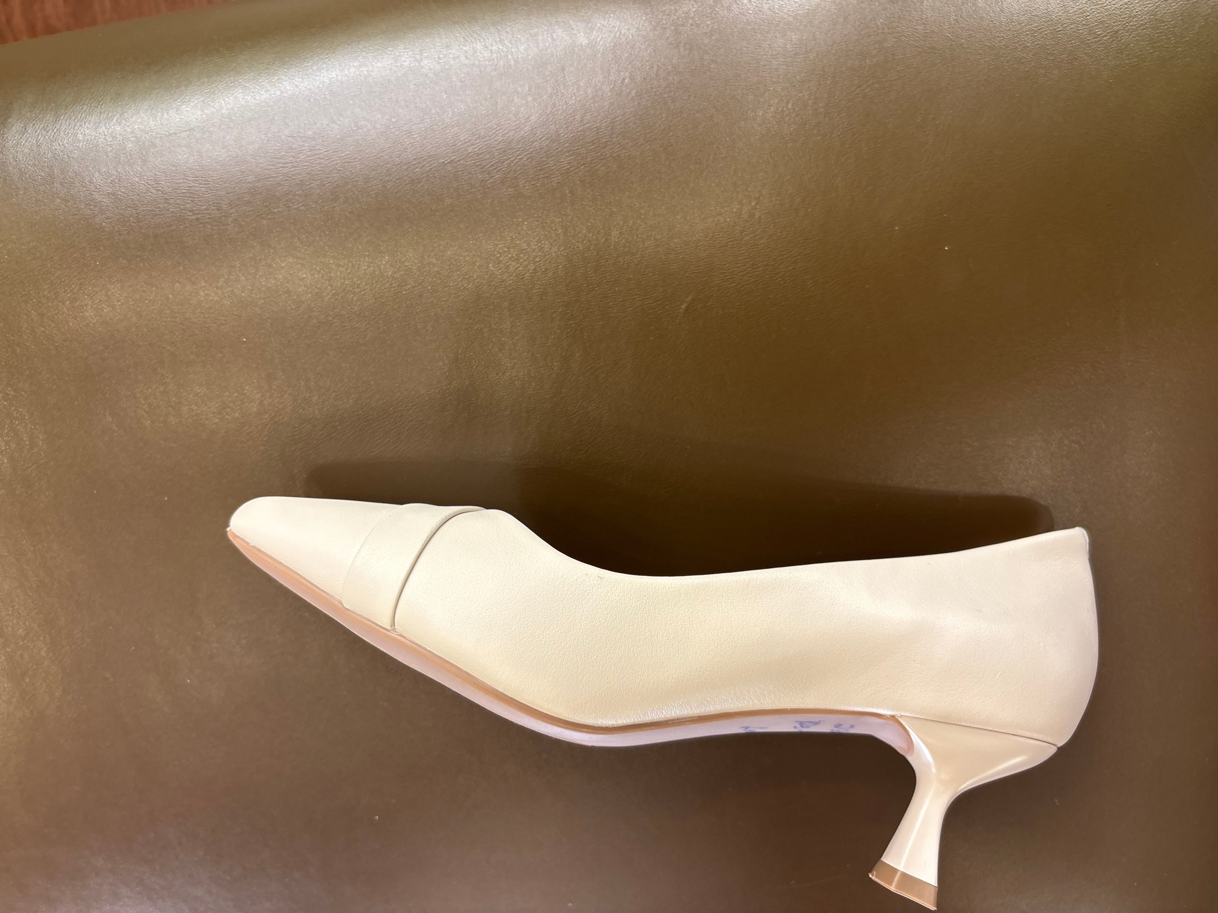 Alba Premium Leather Kitten Heel Stilettos