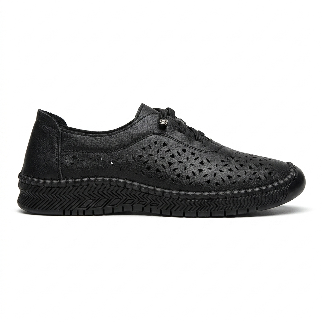 Toletti Casual Leather Perforated Everyday Sneakers