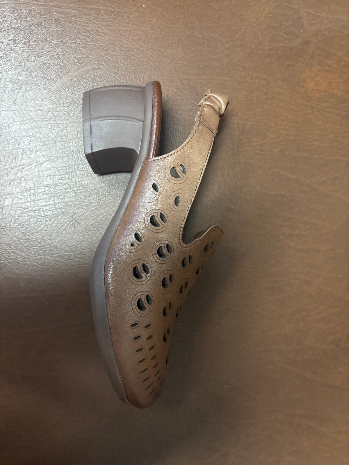 Sakina Premium Leather Perforated Slingback Summer Sandals - The Heels India