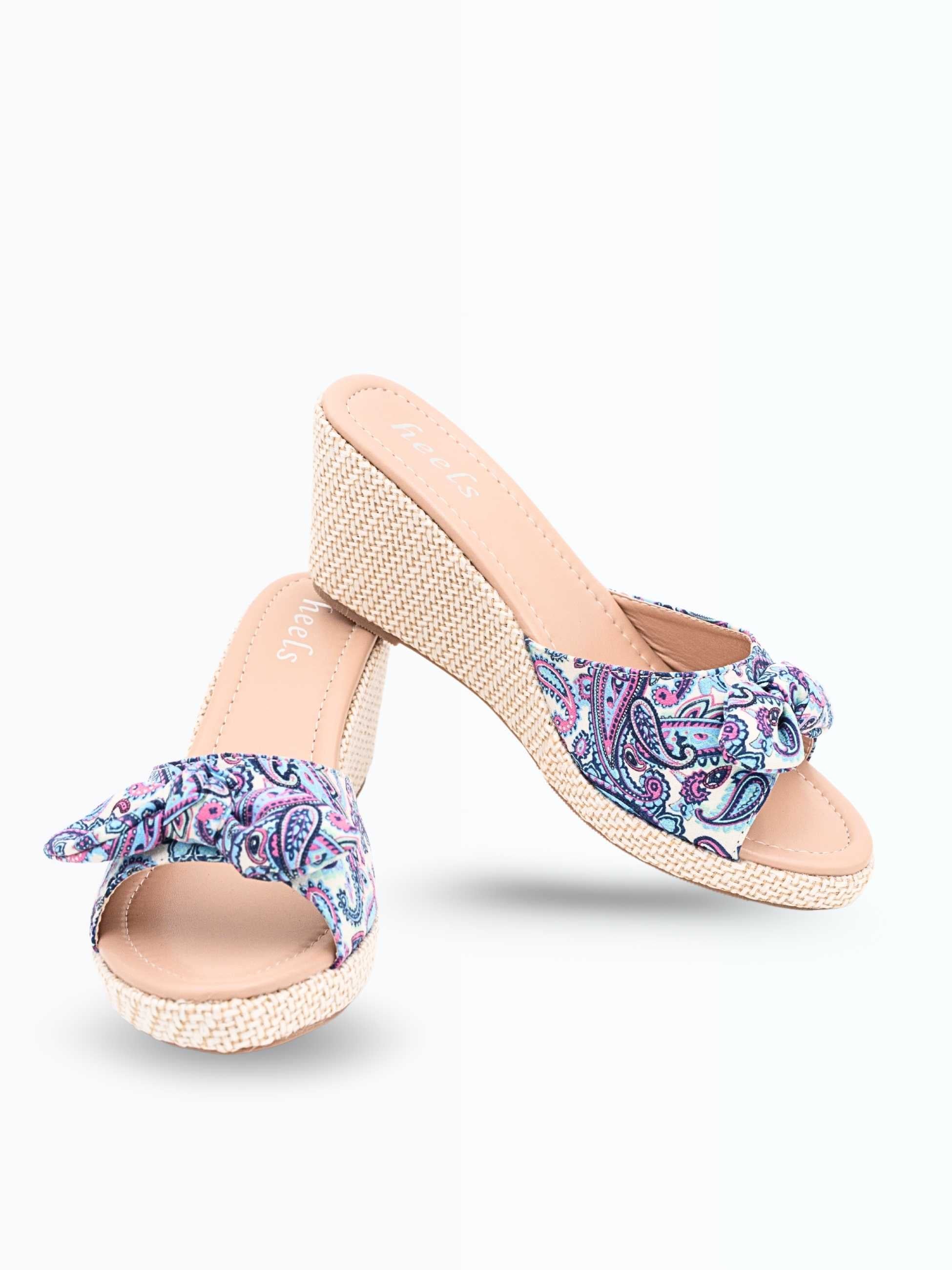 Serra Floral Bow Wedge Heels
