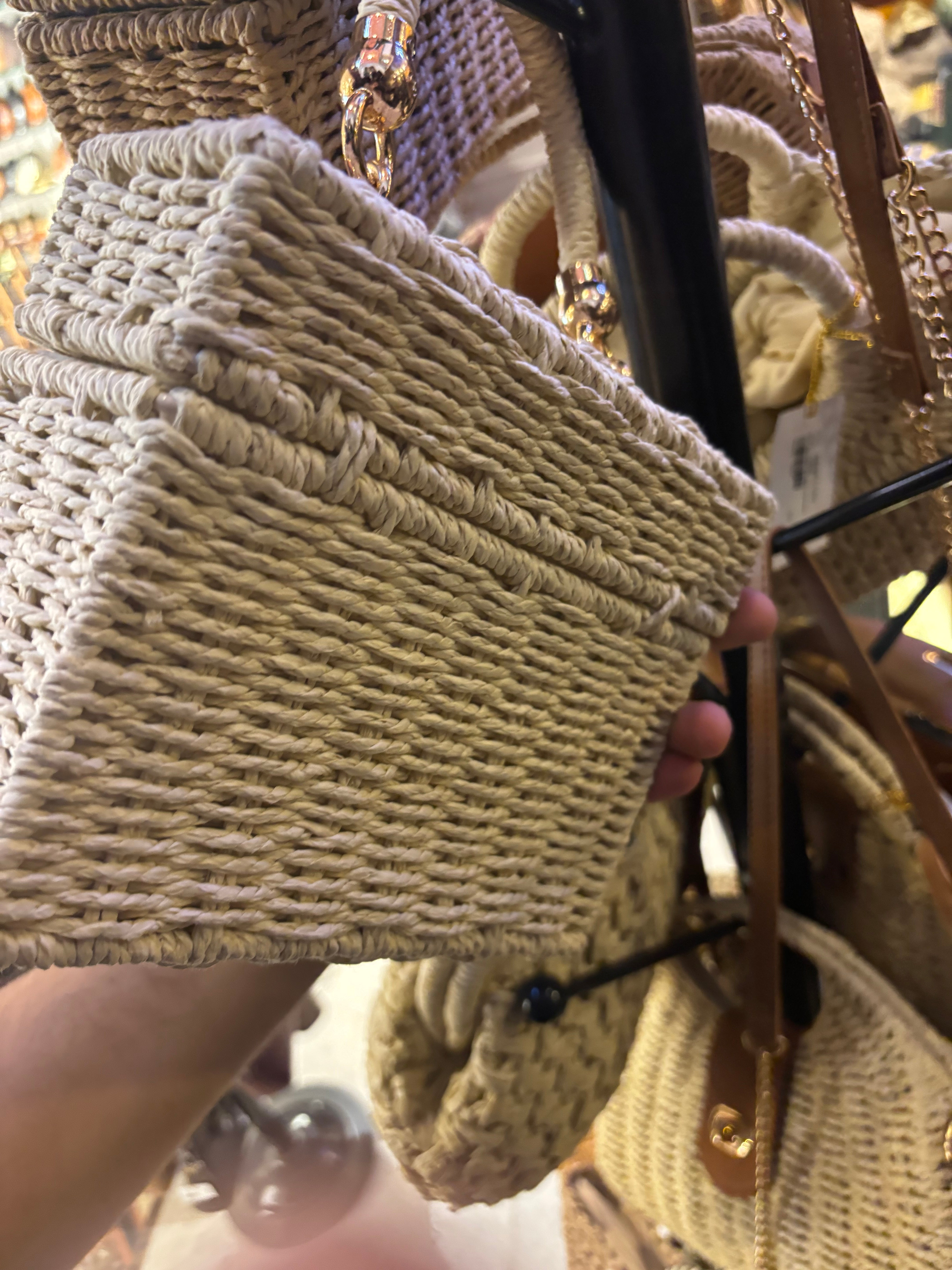 Alba Top Handle Boho Straw Bags
