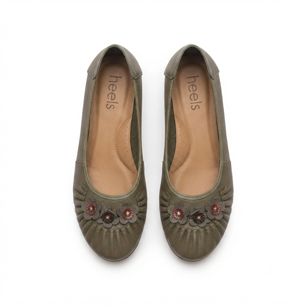 Flora 4.0 Premium Leather Cushioned Ballerinas