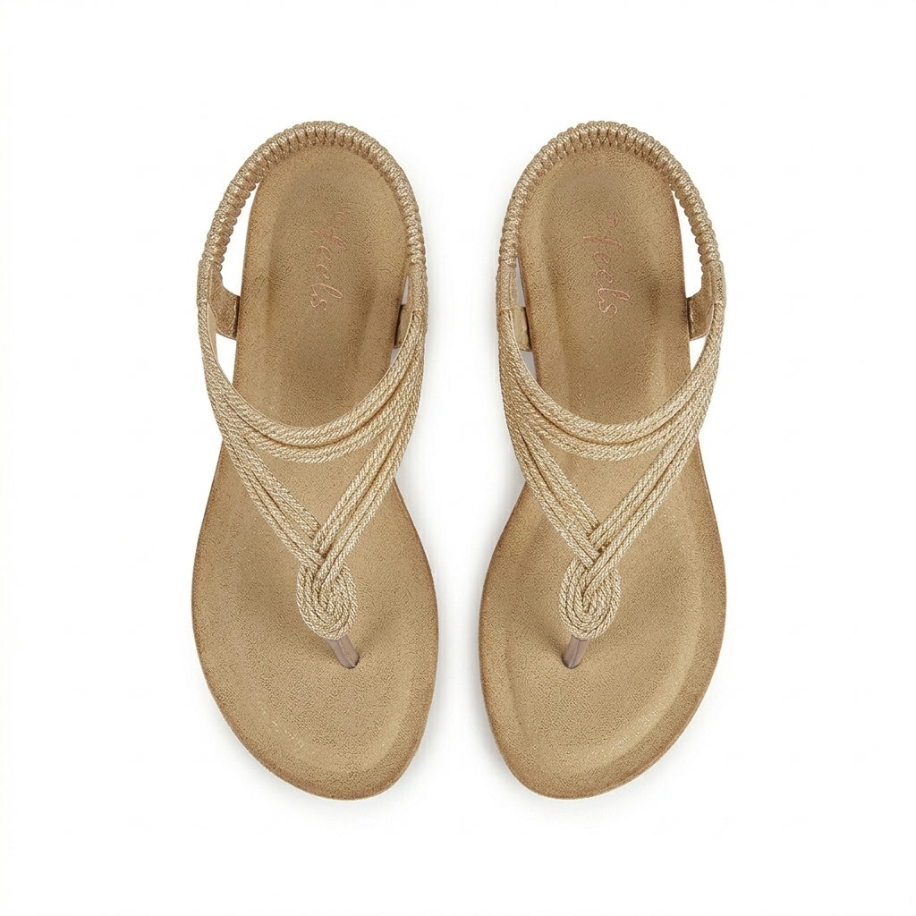 Cindy Wedge Back Elastic Crochet Sandals