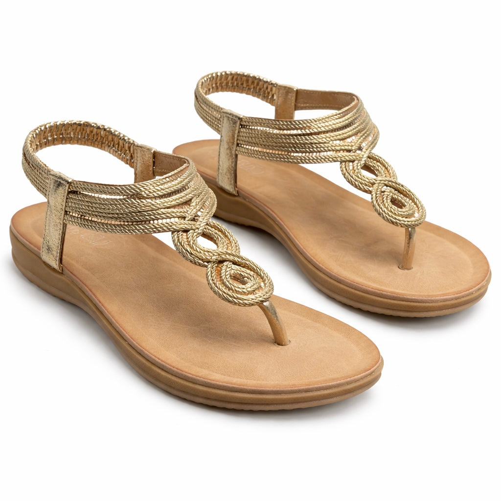 Frida Flat Back Elastic Crochet Sandals - The Heels India
