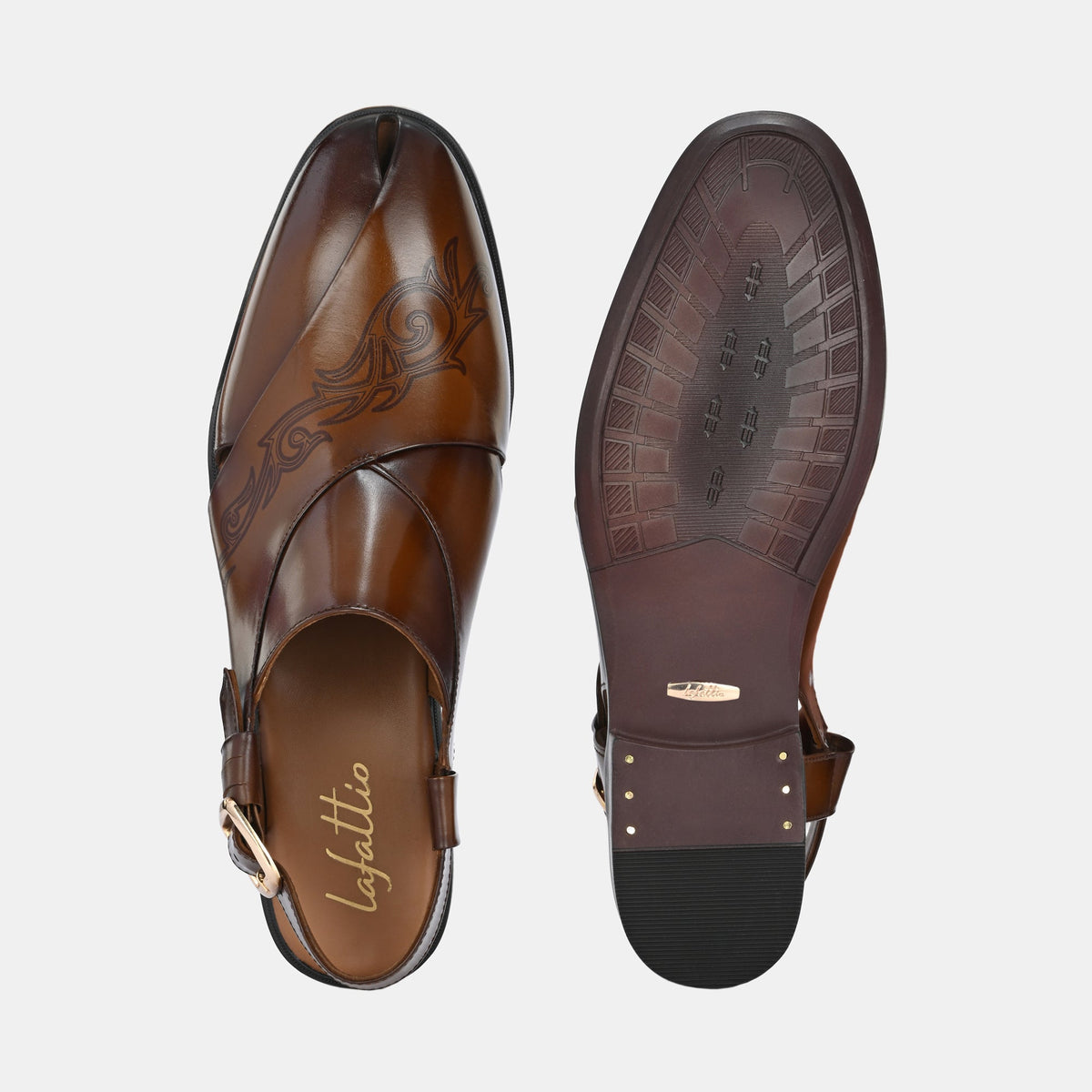 Noble Hand Painted Leather Peshawari Sandals - The Heels India